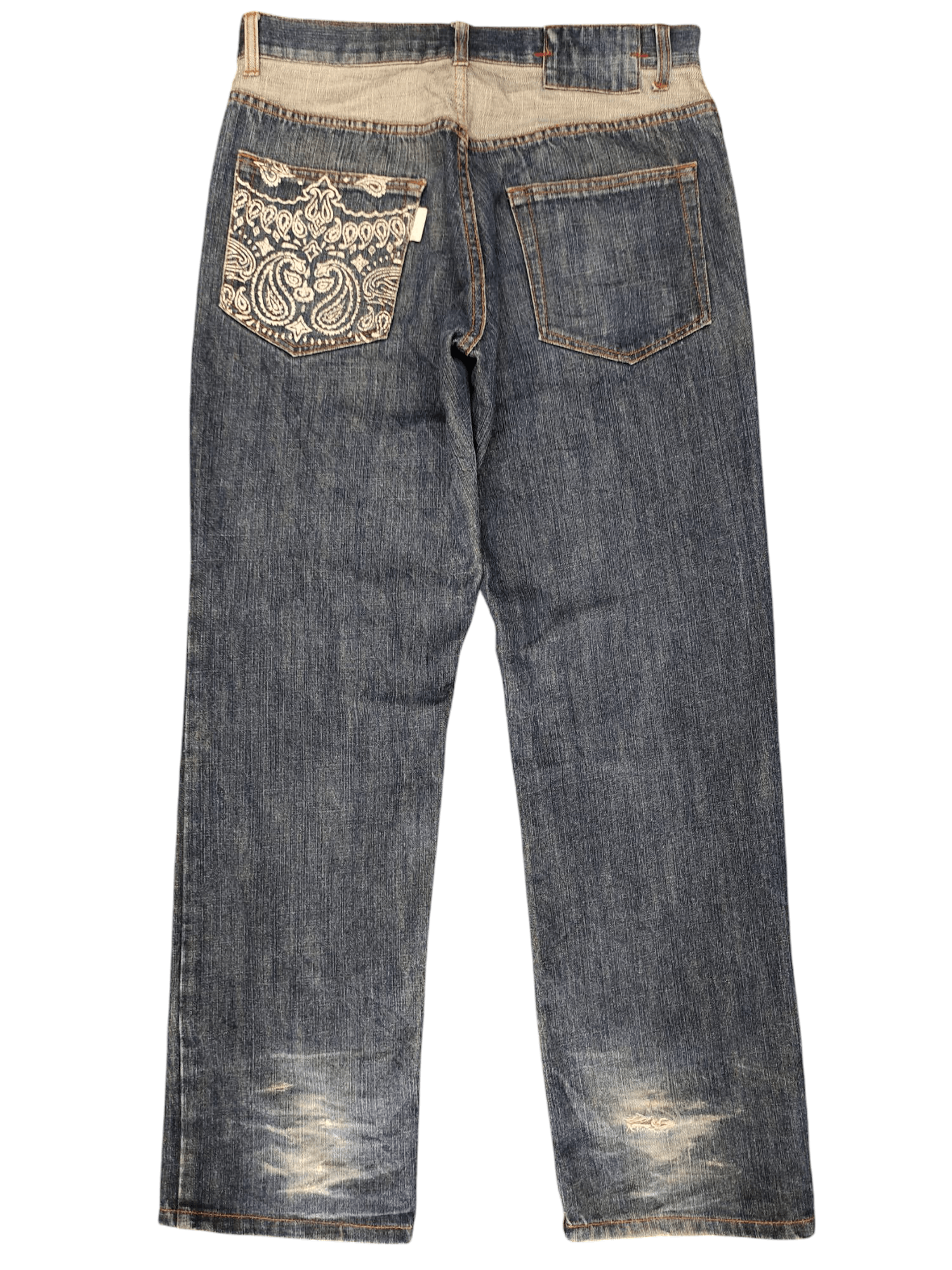 Comme des Garcons × Undercover Vintage Y2k Impactxone Japan Tribal Paisley Pocket Jeans Size US 33 - 1 Thumbnail
