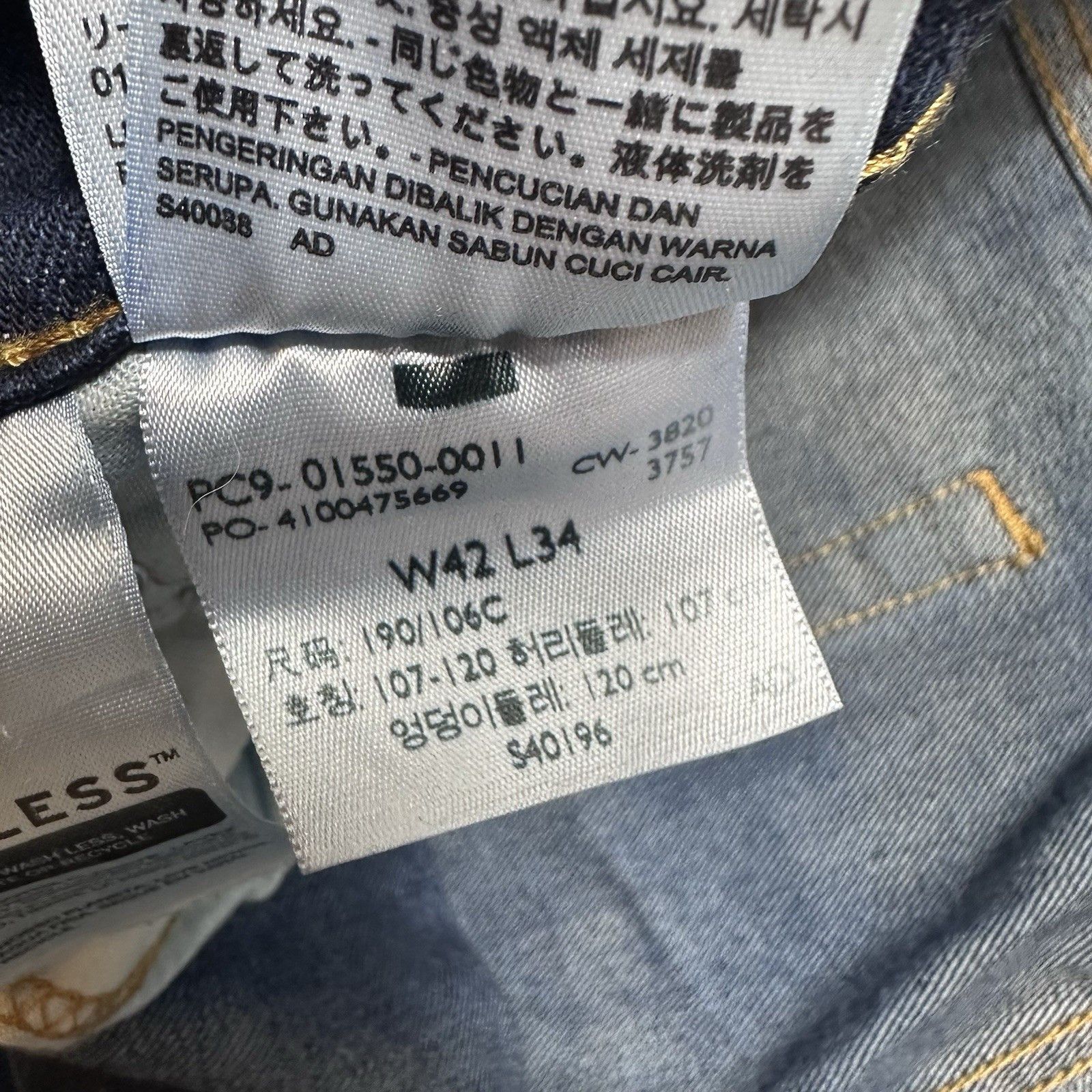 Levi's Levis 550 Jeans 42x34 Relaxed Fit Straight Leg Dark Men's Size US 42 / EU 58 - 6 Thumbnail