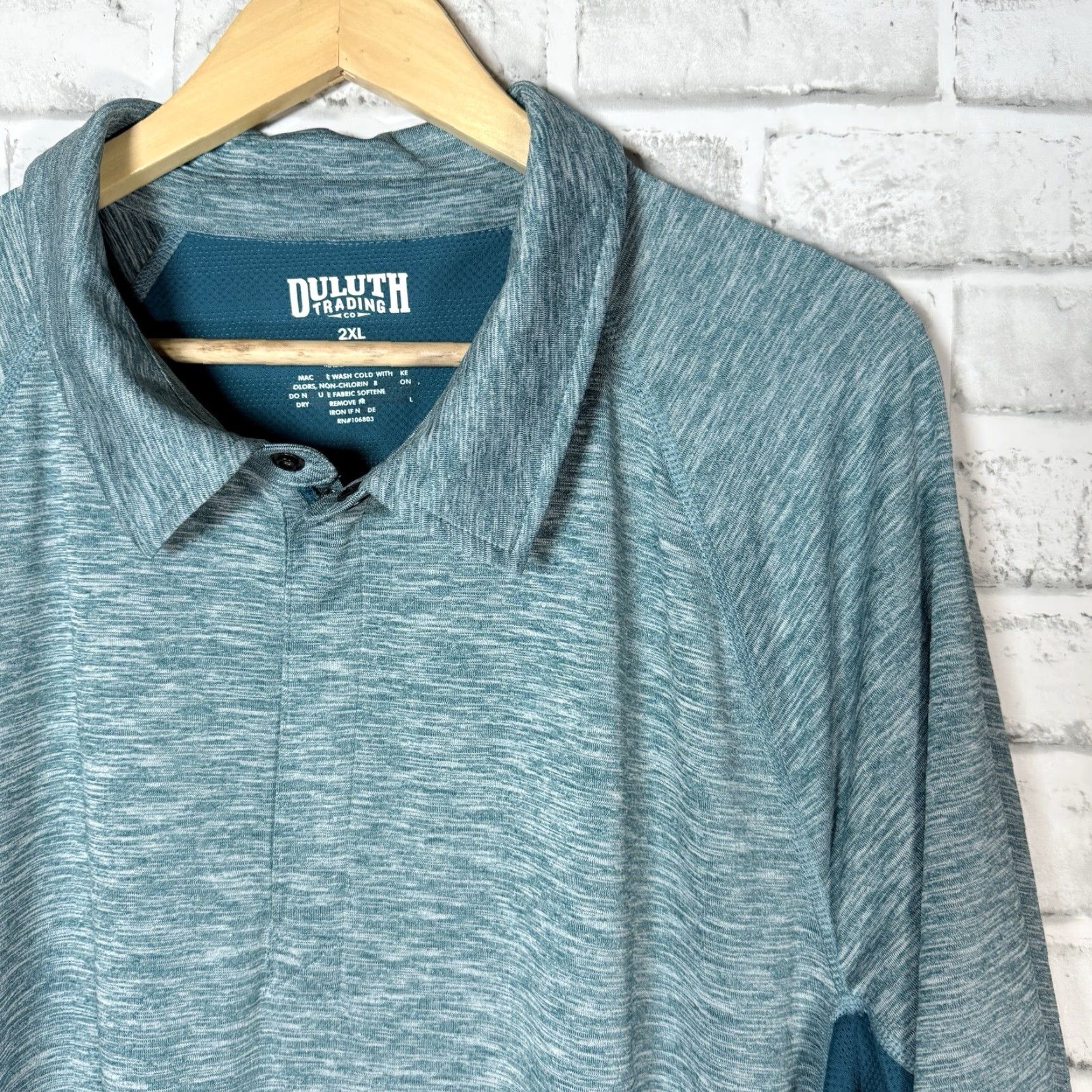 CO Duluth Trading Co Polo Shirt Blue 2XL Mens Polyester Shirt Size US XXL / EU 58 / 5 - 2 Thumbnail