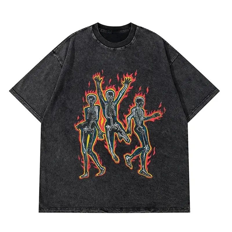 Vintage Gothic Punk Style Skeleton Print T Shirt Size US M / EU 48-50 / 2 - 1 Thumbnail