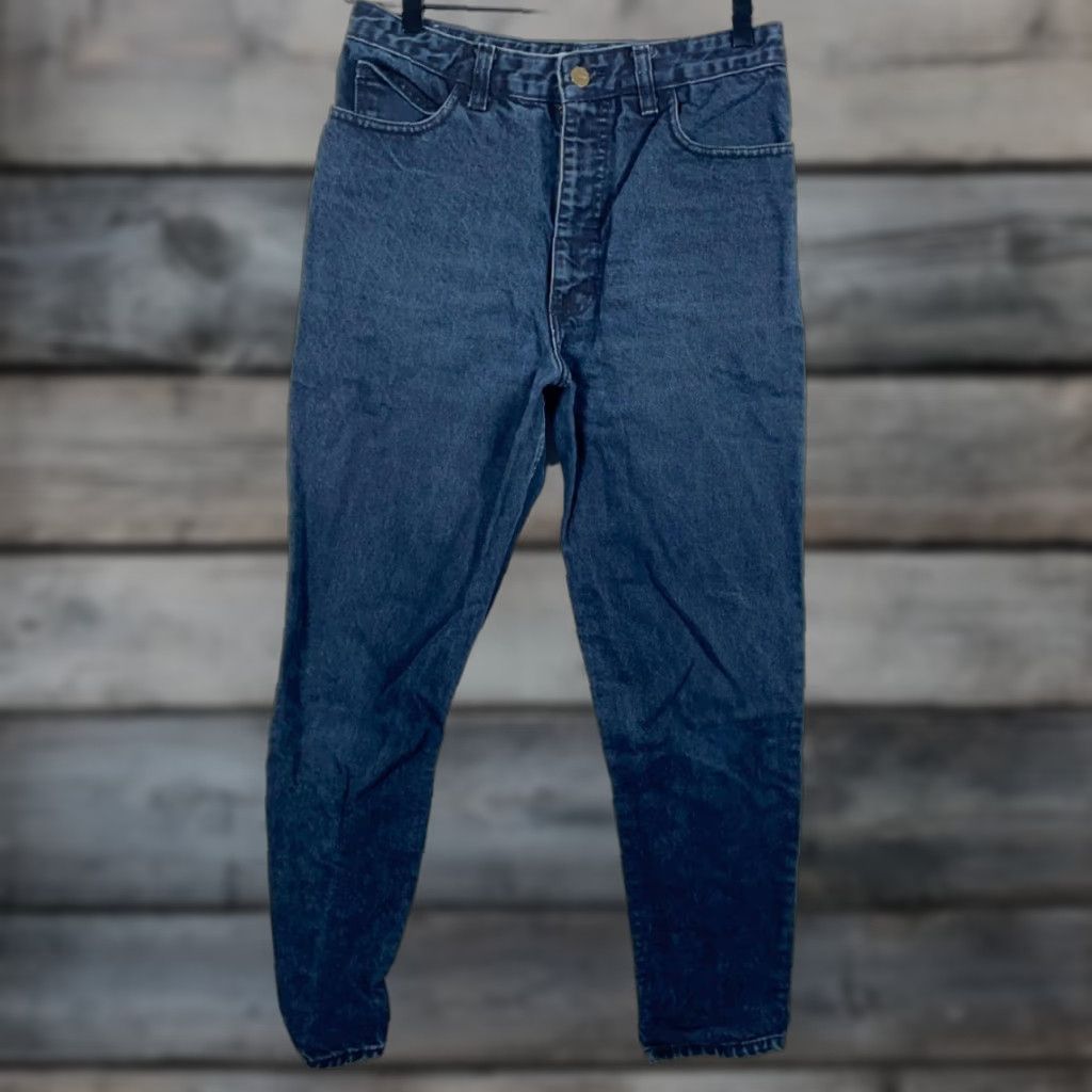 Guess VINTAGE Georges Marciano for Guess Jeans Women's 28 x 29 Dark Blue Tapered Jeans 90s Retro Hipster Size 28" / US 6 / IT 42 - 1 Thumbnail