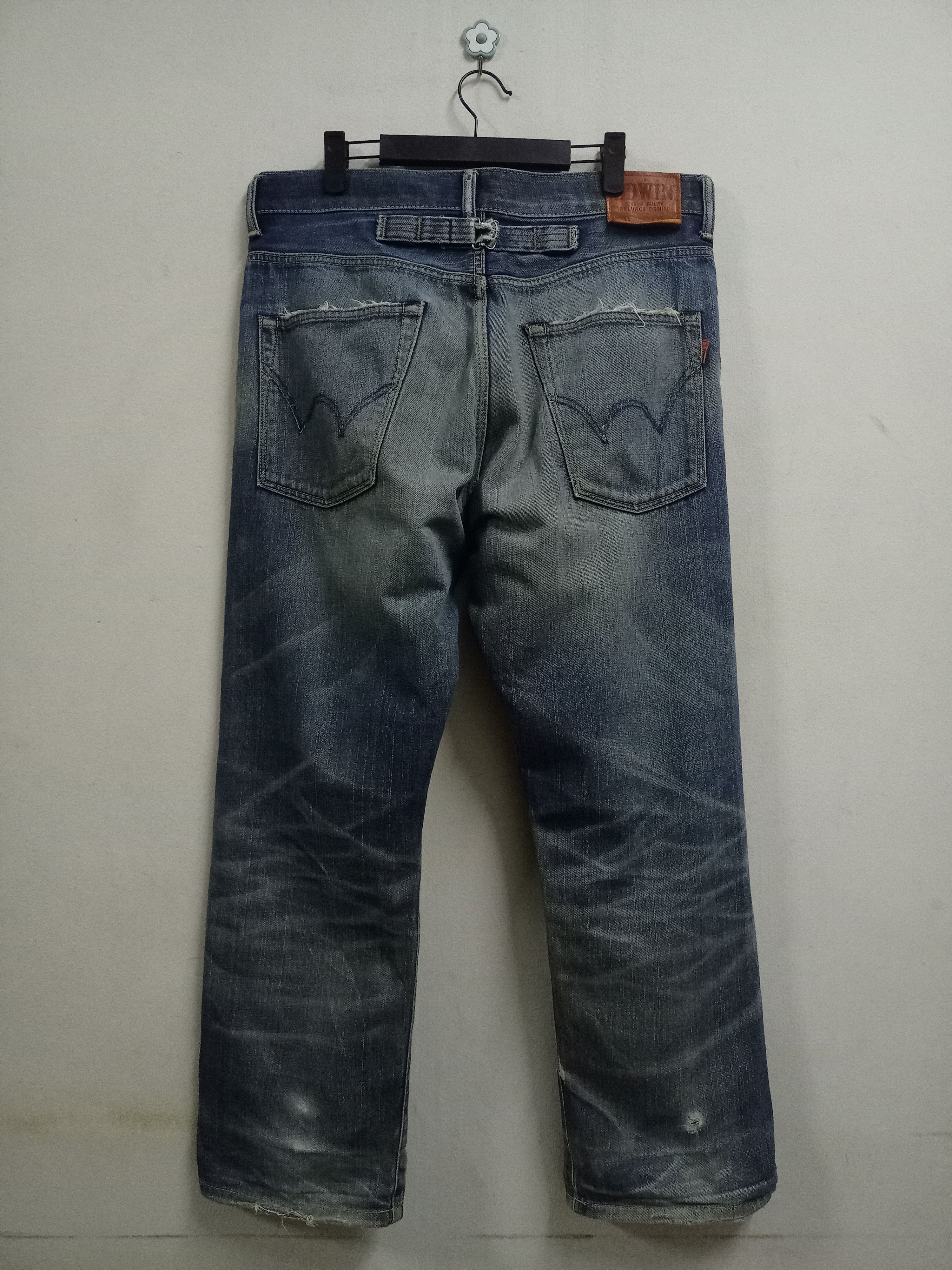 Edwin × Japanese Brand Vintage Edwin Japan Selvedge Buckle Back Baggy Jeans Size US 36 / EU 52 - 2 Thumbnail