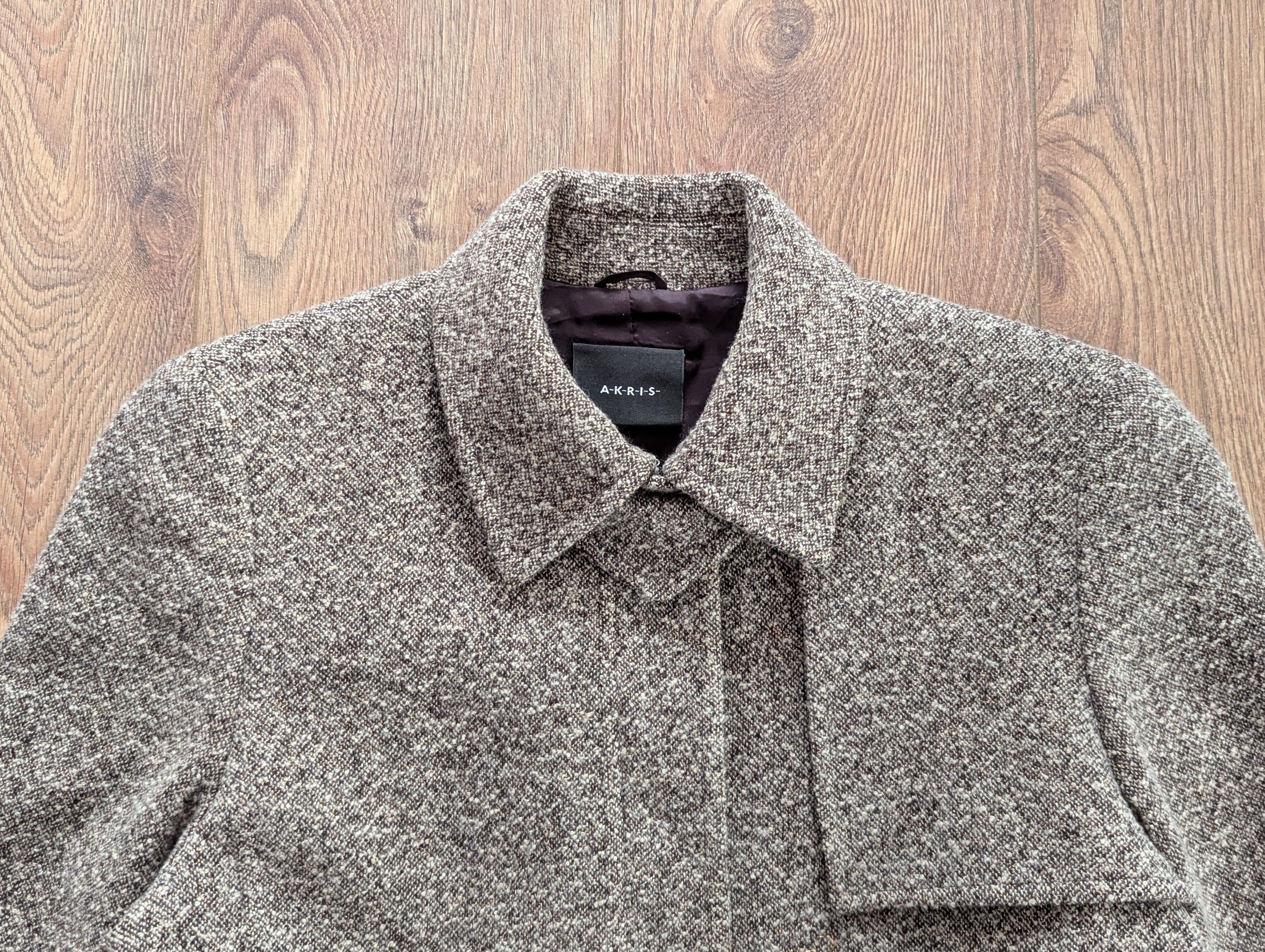 Akris AKRIS Wool Tweed Pattern Long Coat Gray Luxury Brand Size M / US 6-8 / IT 42-44 - 2 Thumbnail