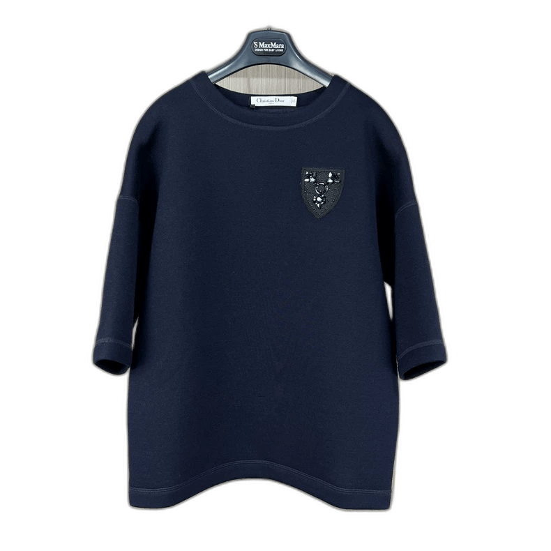 Dior Dior Logo Beaded Wool Short Sleeve Top-yf Size US S / EU 44-46 / 1 - 1 Thumbnail