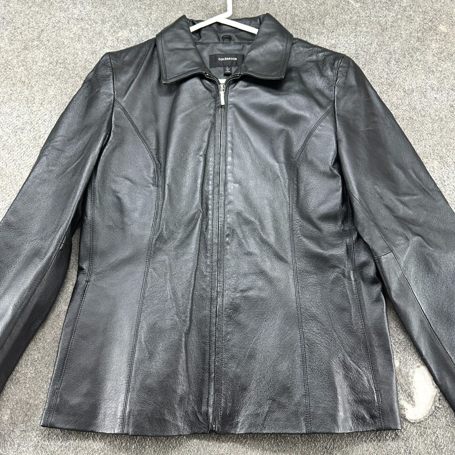 Vintage VINTAGE Colebrook Jacket Womens L Black Bomber Genuine Leather Real Full Zip 90s Size L / US 10 / IT 46 - 3 Thumbnail