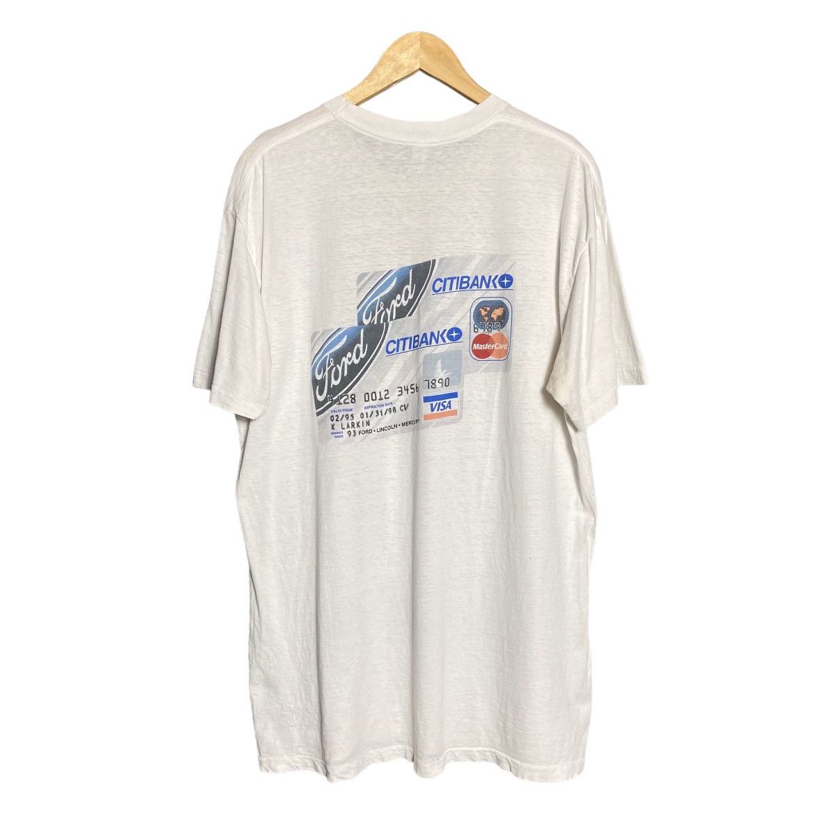 Image of Arts Science x Vintage 90's Citibank X Ford Credit Card Tee in White, Men's (Size XL)