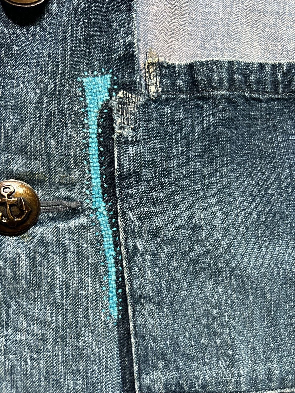 Kapital Kapital Boro Damaged Patchwork Repaired Denim Jacket Size US M / EU 48-50 / 2 - 8 Thumbnail