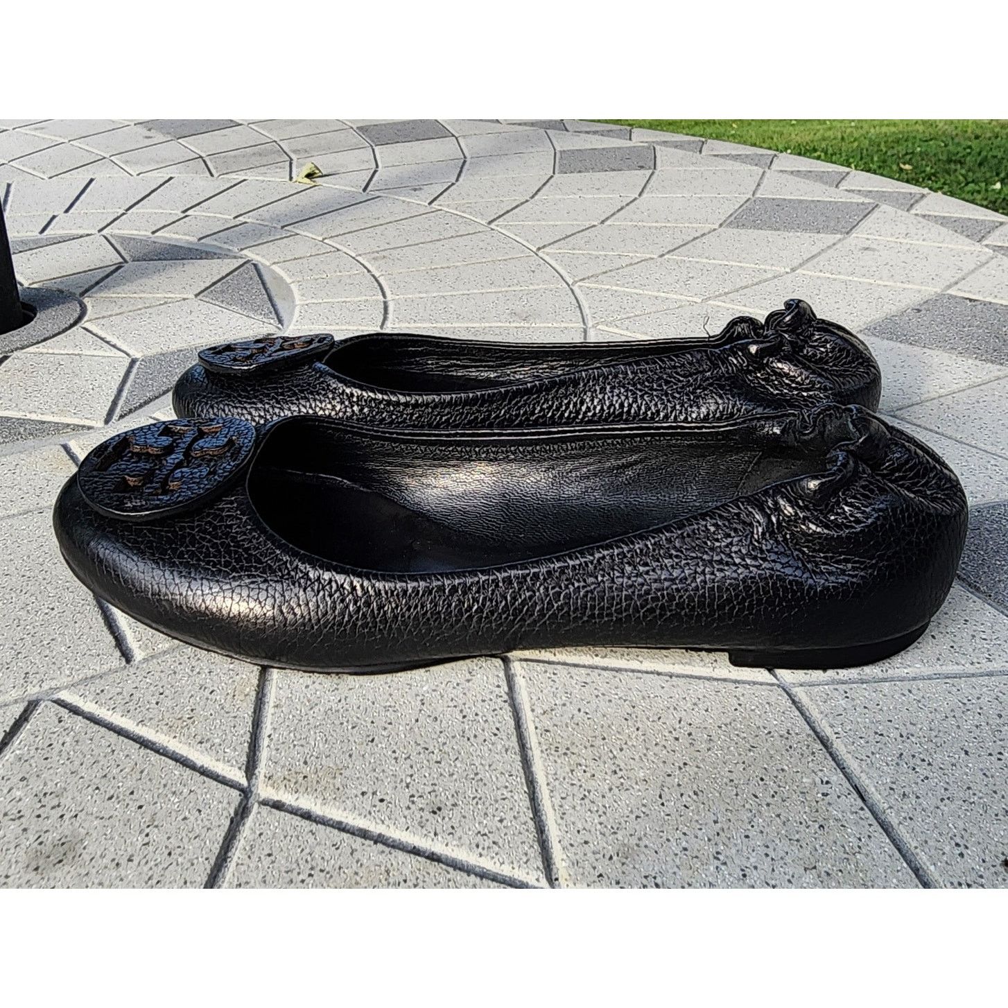 Tory Burch Tory Burch Reva Travel Leather Medallion Logo Ballet Flats Size US 7.5 / IT 37.5 - 11 Thumbnail