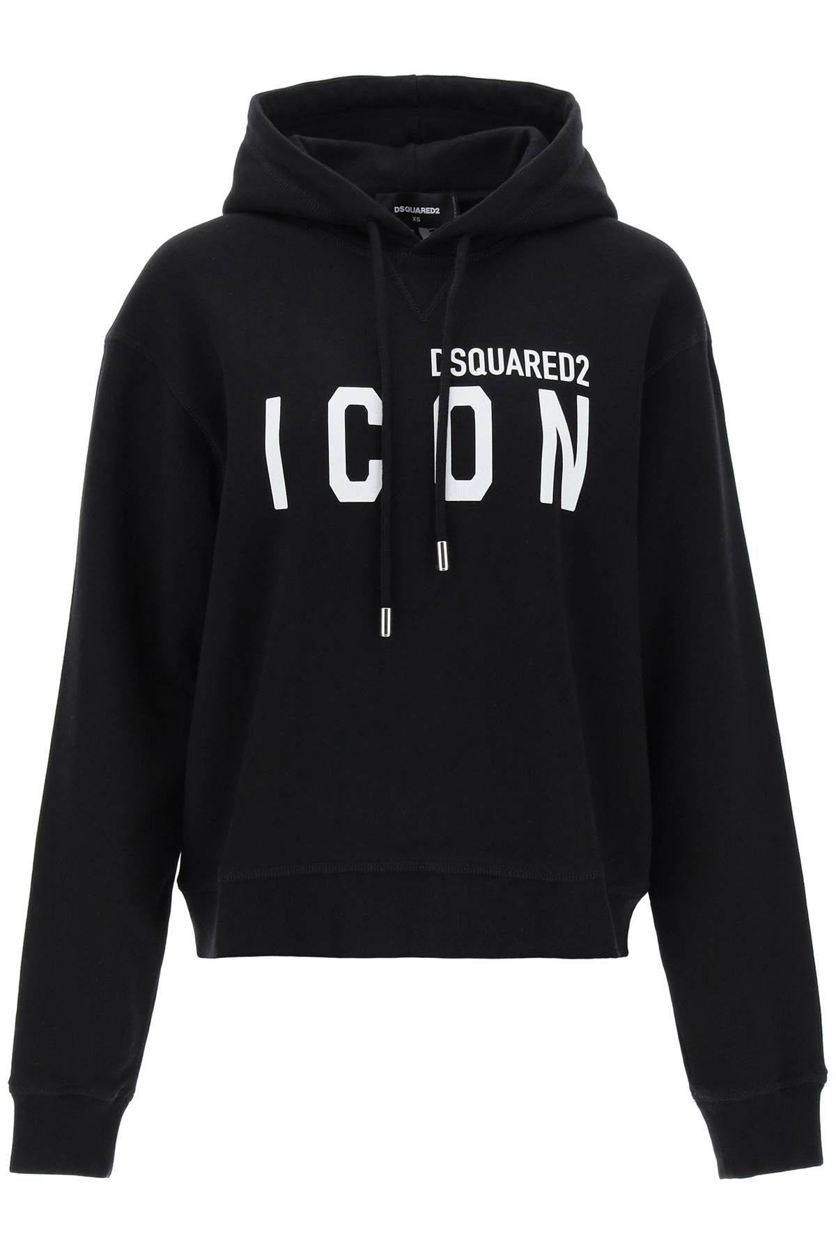image of Dsquared2 Icon Hoodie in Black White, Women's (Size Small)