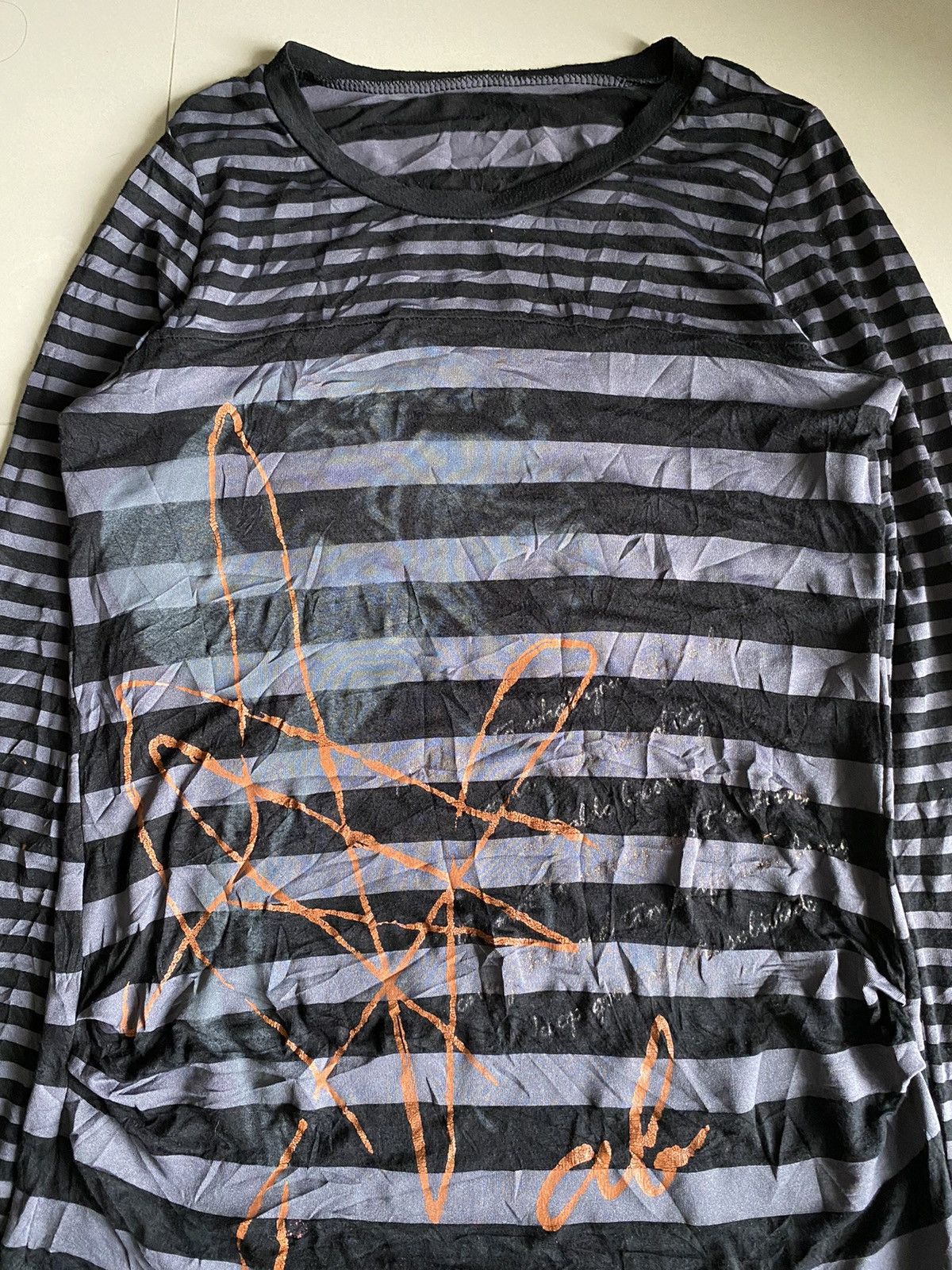 If Six Was Nine × Japanese Brand × Le Grande Bleu (L.G.B.) Arnaldo bassini smoke poem striped longsleeve tshirt Size US M / EU 48-50 / 2 - 3 Thumbnail