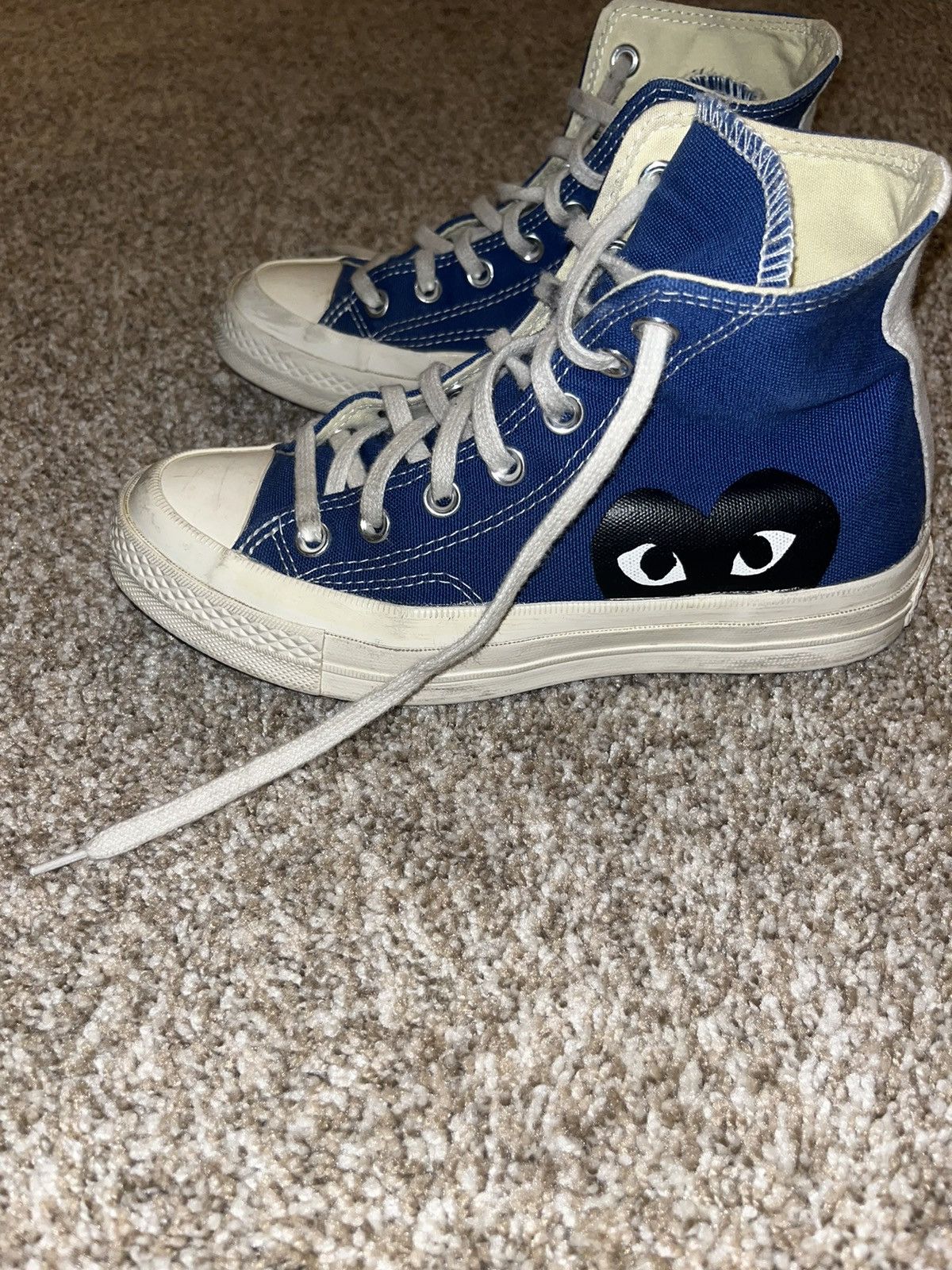 Comme des Garcons × Converse Blue Converse Comme des Garçons High Tops Size US 6 / IT 36 - 2 Thumbnail