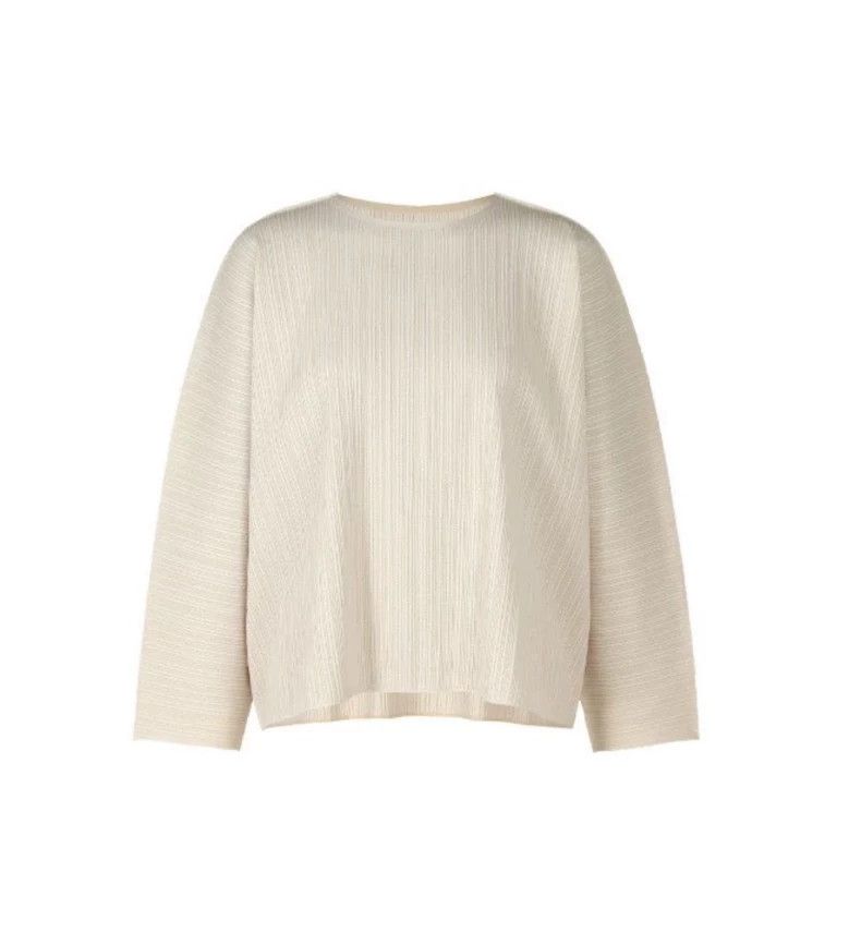Issey Miyake Issey Miyake size:one size White pleated long-sleeved shir Size XS / US 0-2 / IT 36-38 - 2 Thumbnail