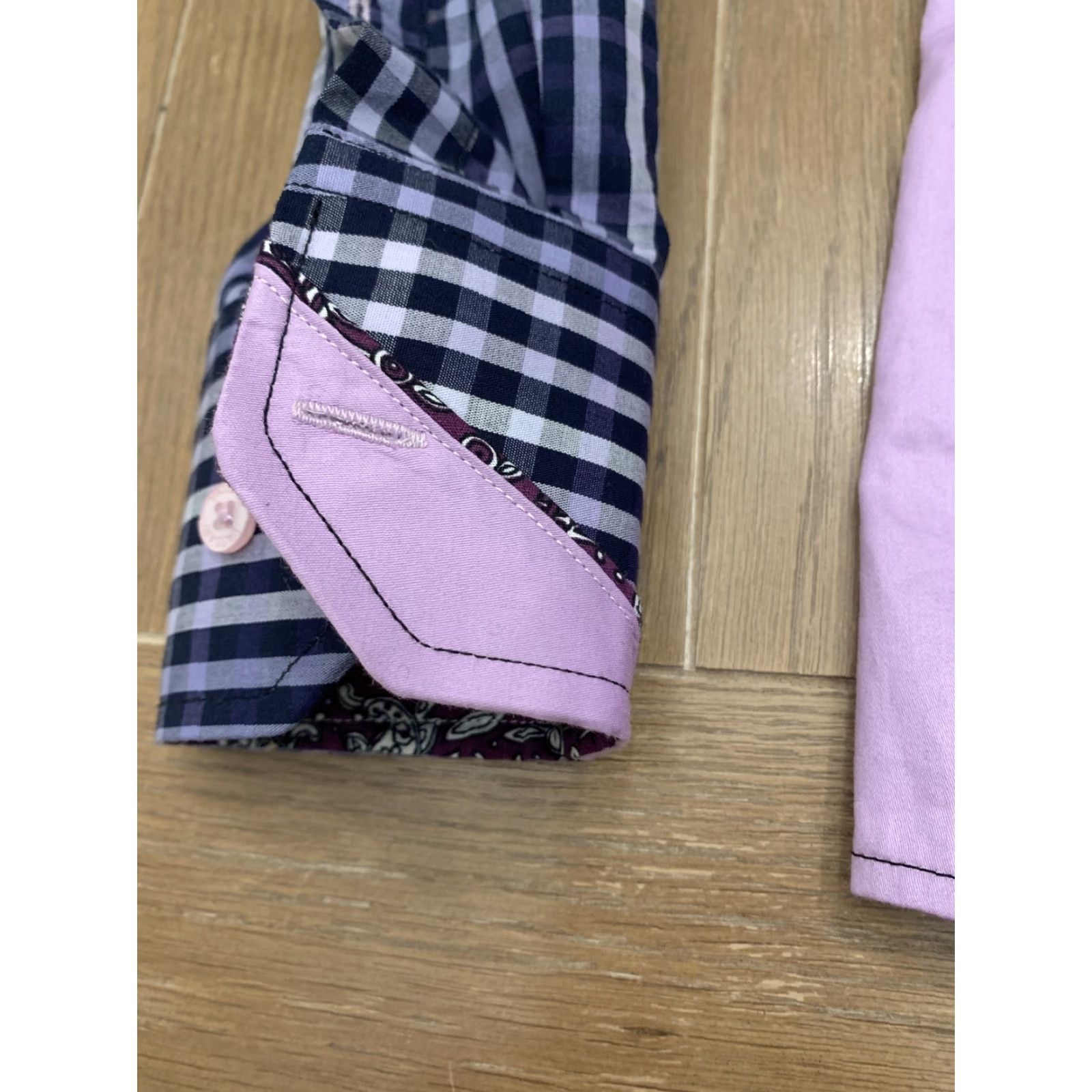 Vintage VINTAGE Vassari Los Angeles Button-Down Shirt M Purple Plaid Paisley Long Sleeve Mens Size M Size US M / EU 48-50 / 2 - 3 Thumbnail