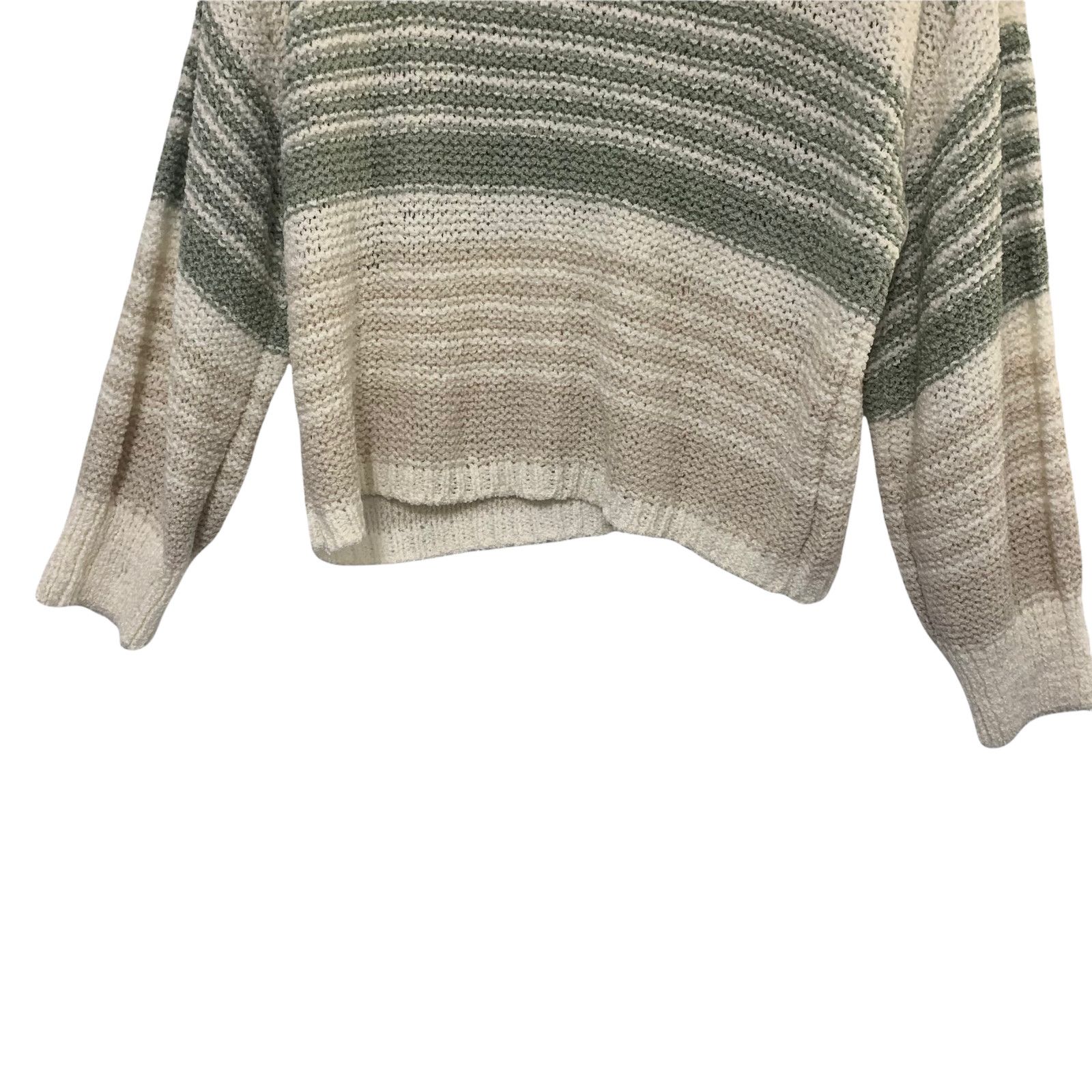 ELAN Elan Tan Green Stripe Preppy Minimal Sweater SmTag Academia Size S / US 4 / IT 40 - 6 Thumbnail