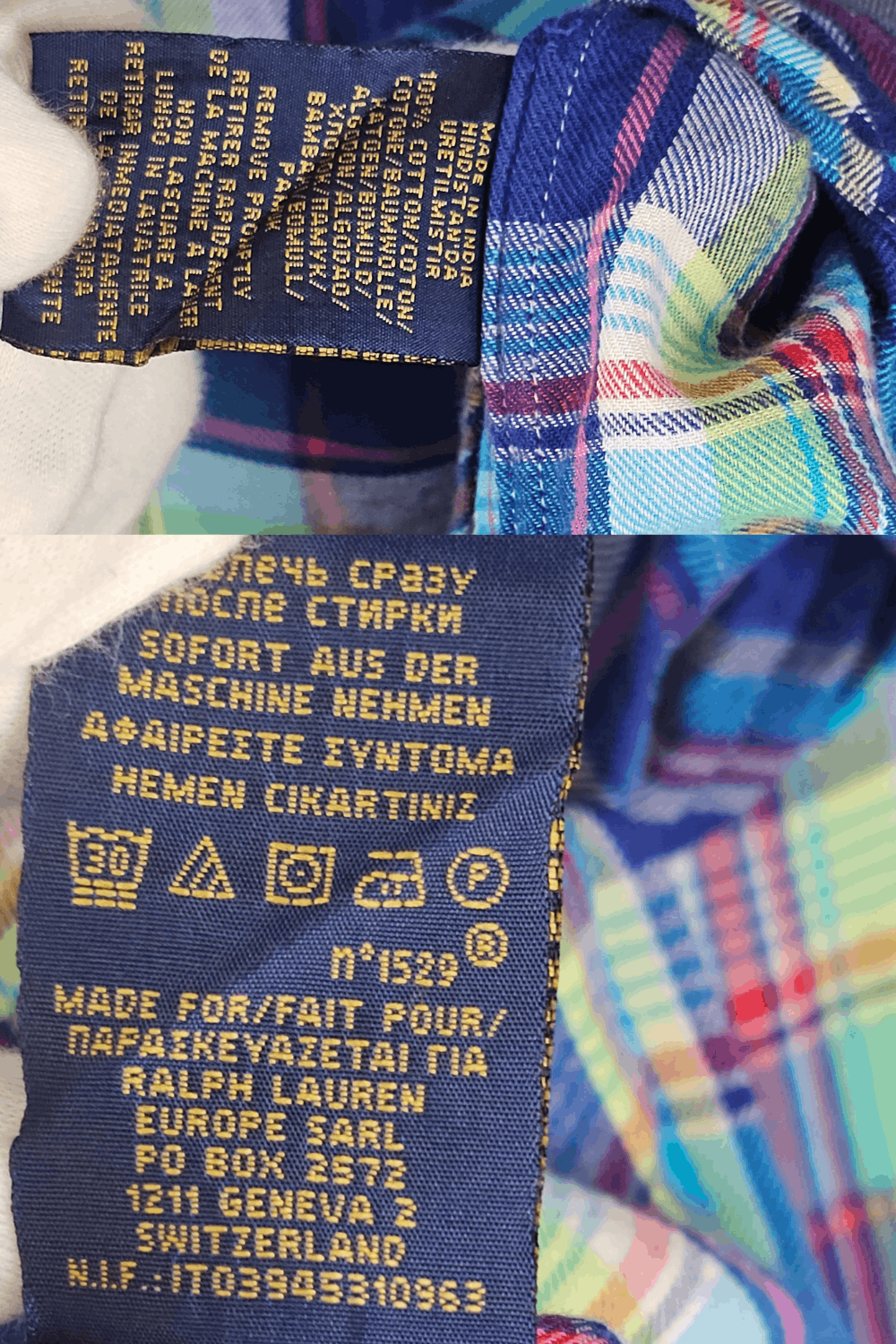Ralph Lauren RL “Relaxed Fit” Bright Madras Button-Down – Yellow Pony – S Size US S / EU 44-46 / 1 - 6 Thumbnail