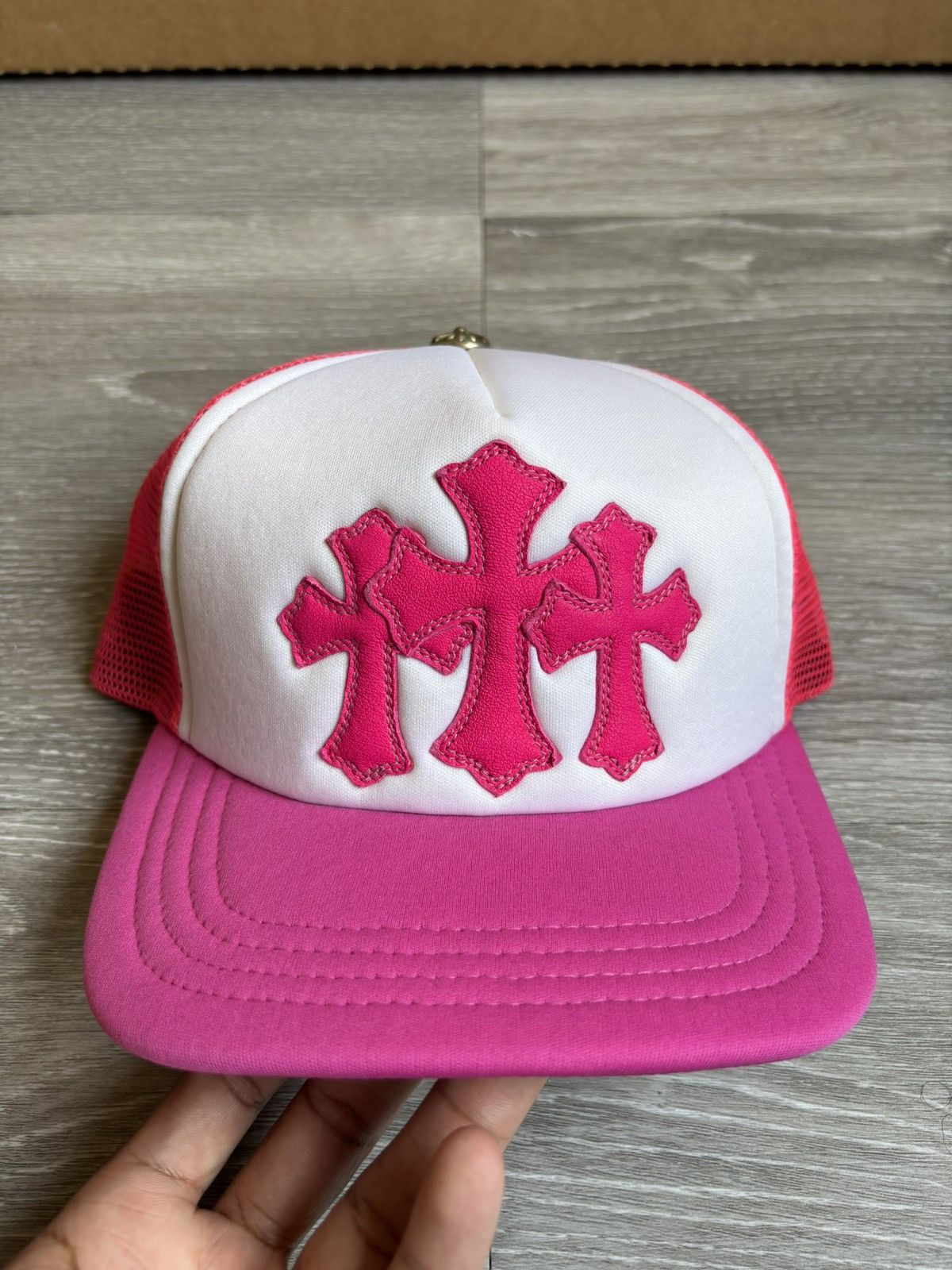Chrome Hearts Chrome Hearts Neon Pink Triple Cross Cemetery Hat Size ONE SIZE - 5 Thumbnail