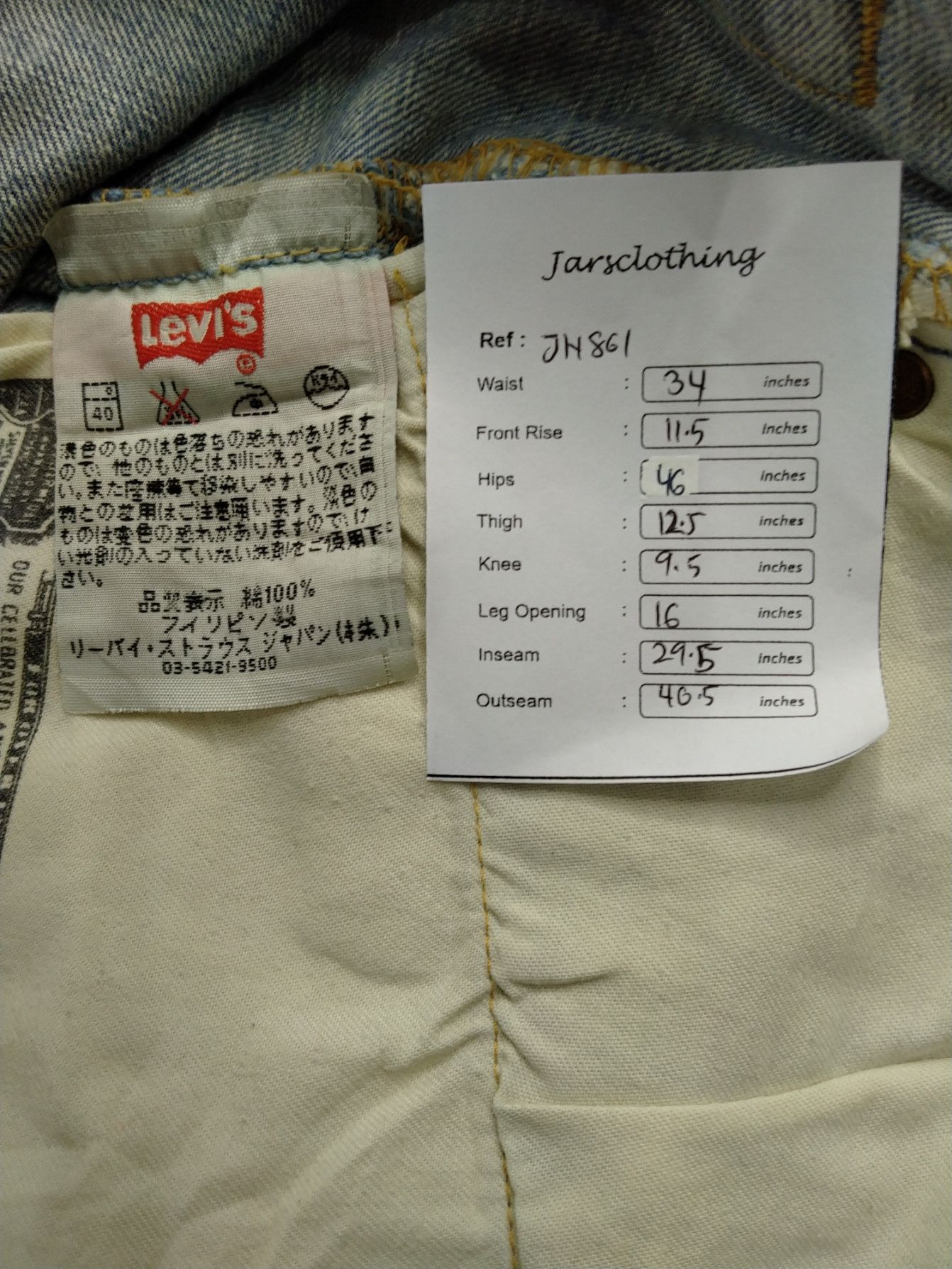 Levi's Blue Wash Vintage Levi's 501 Jeans 34x29.5 Denim -JN861 Size US 34 / EU 50 - 7 Thumbnail