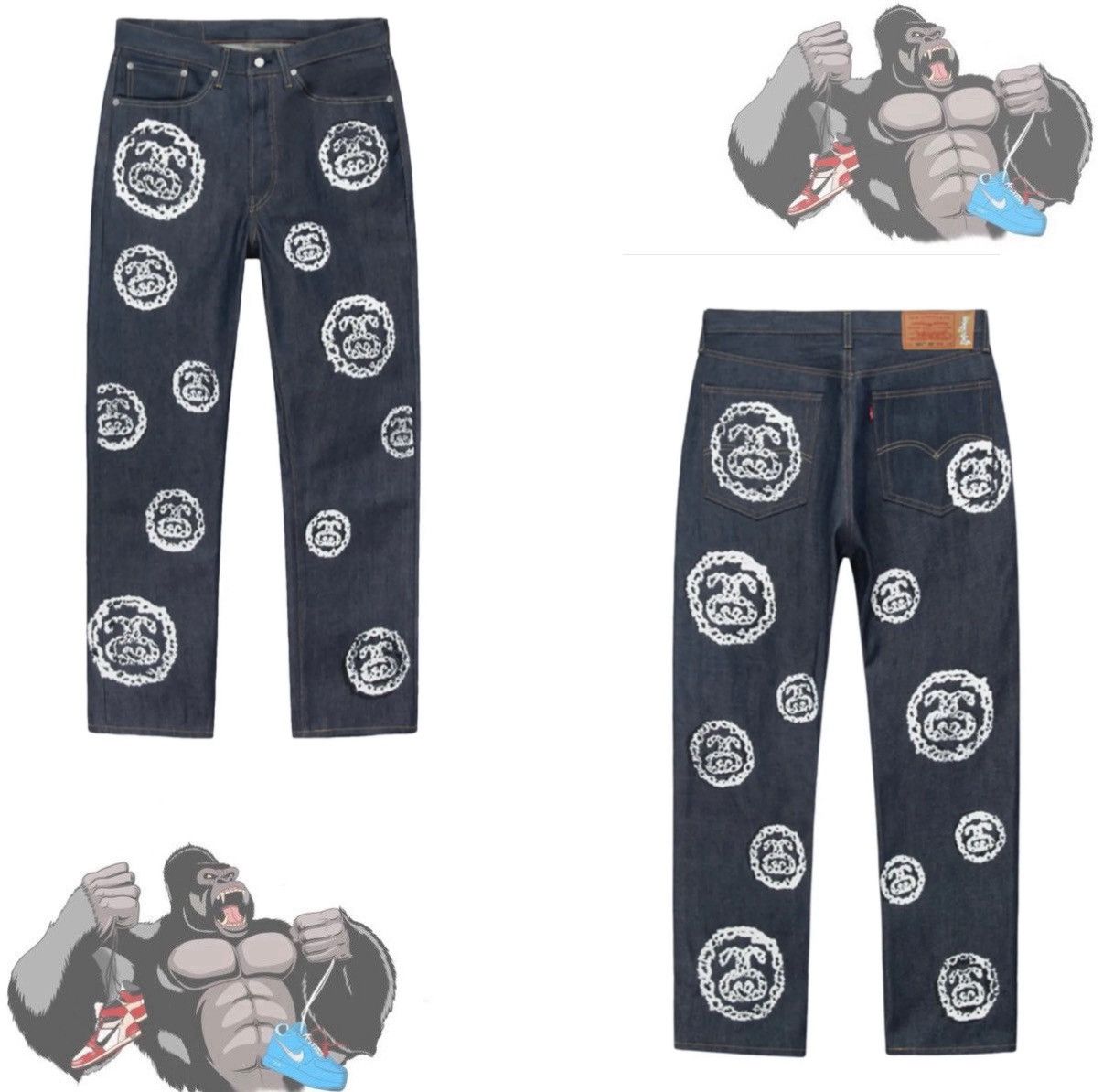 DENIM TEARS Denim Tears Stussy 501 Jean Raw Denim Size US 32 / EU 48 - 1 Thumbnail