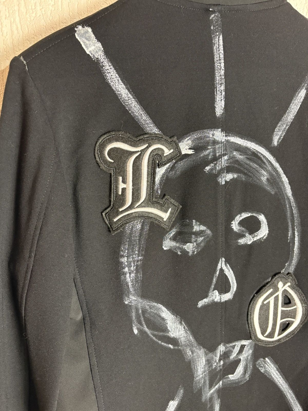 Other KMH Concept Avant-Garde Black Blazer Skull Hand Painted Size 50S - 7 Thumbnail