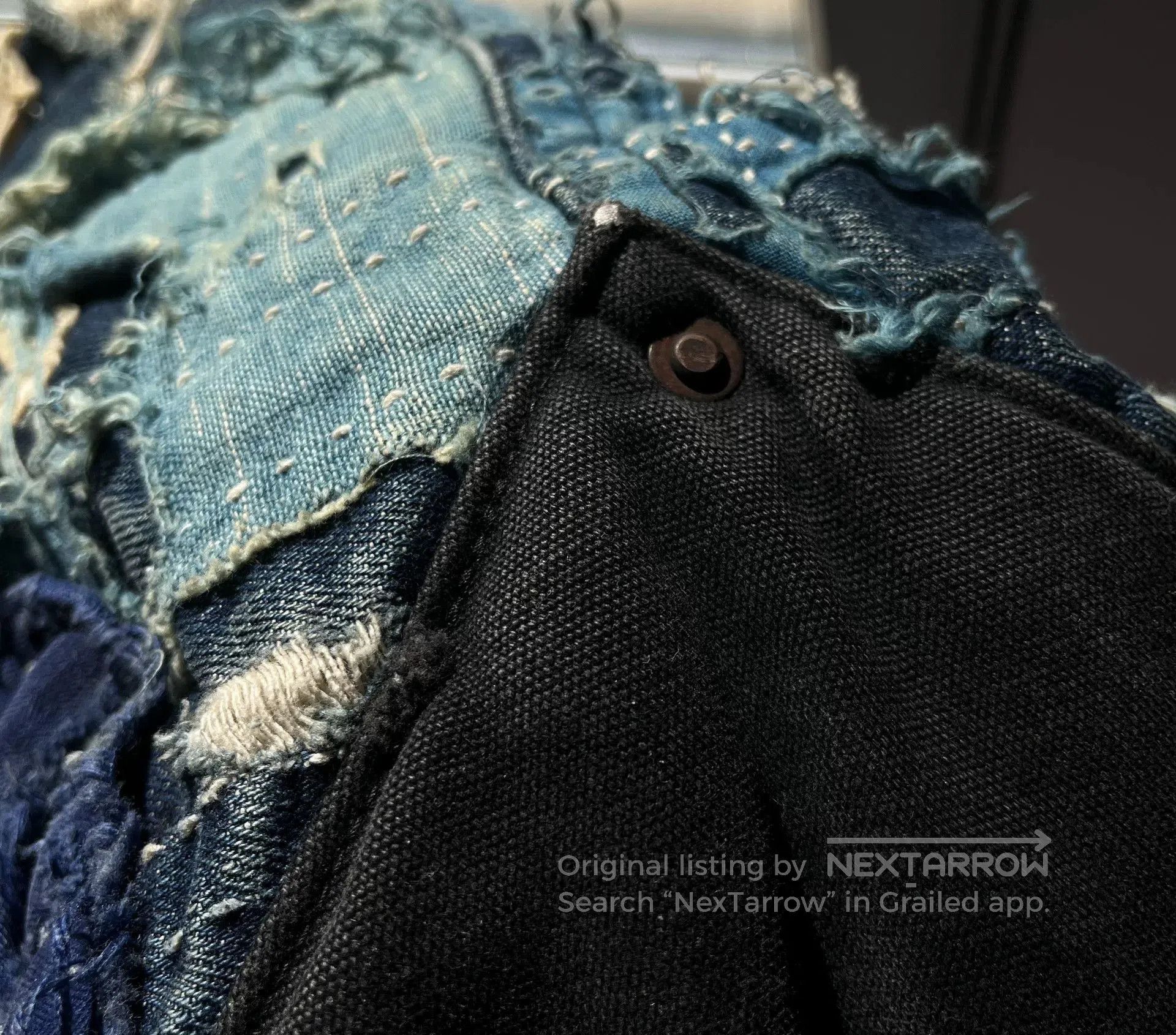 Kapital Kountry Handmade Blue Dyed Tote Bag. Size ONE SIZE - 7 Thumbnail