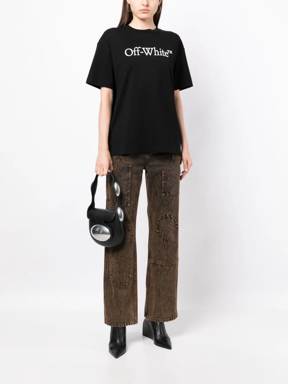 Off-White o1y1225 Crewneck T-Shirt in Black Size XS / US 0-2 / IT 36-38 - 5 Thumbnail