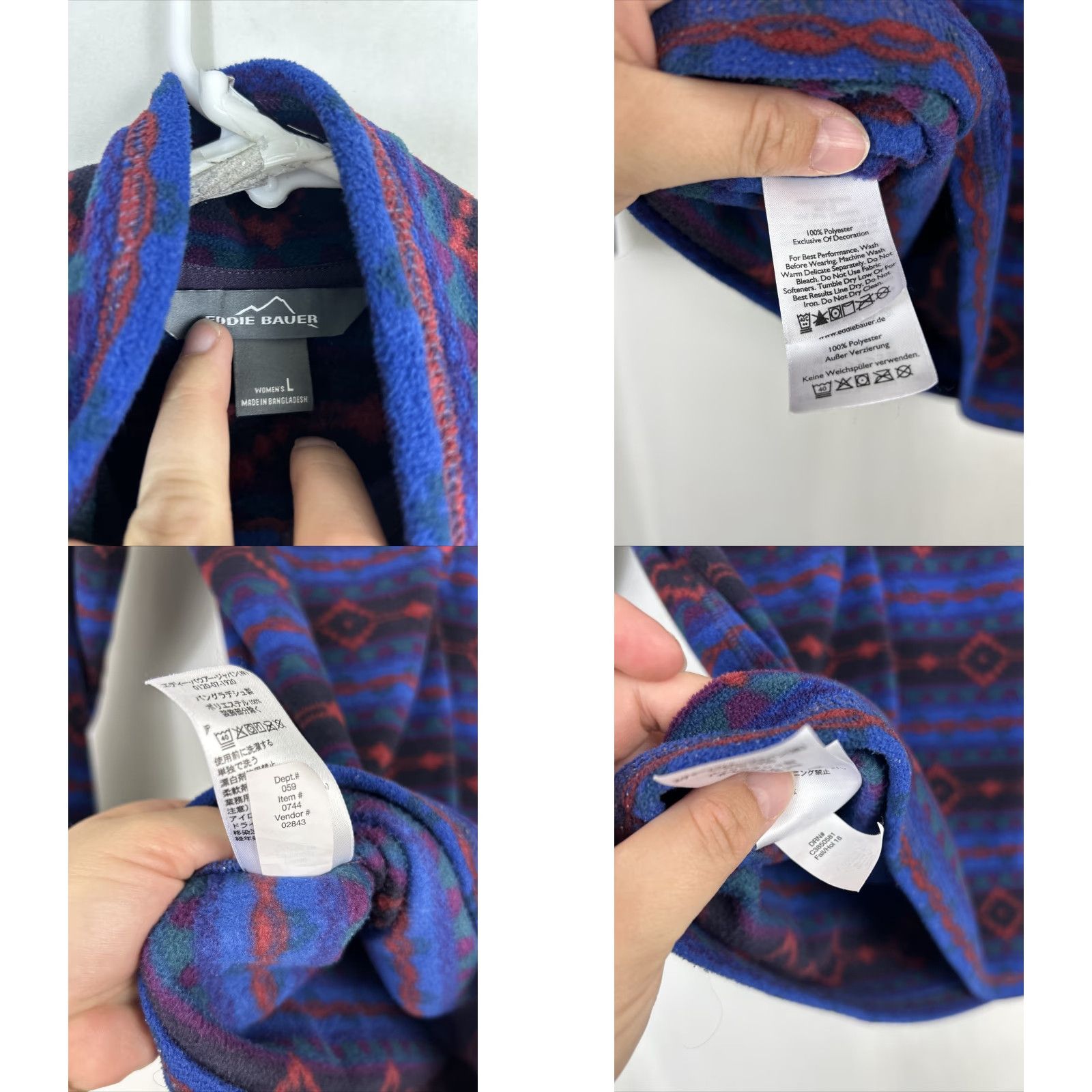 Eddie Bauer Eddie Bauer Women's Jacket 1/4 Zip Fleece Southwestern Aztec Blue Multicolor L Size L / US 10 / IT 46 - 8 Thumbnail