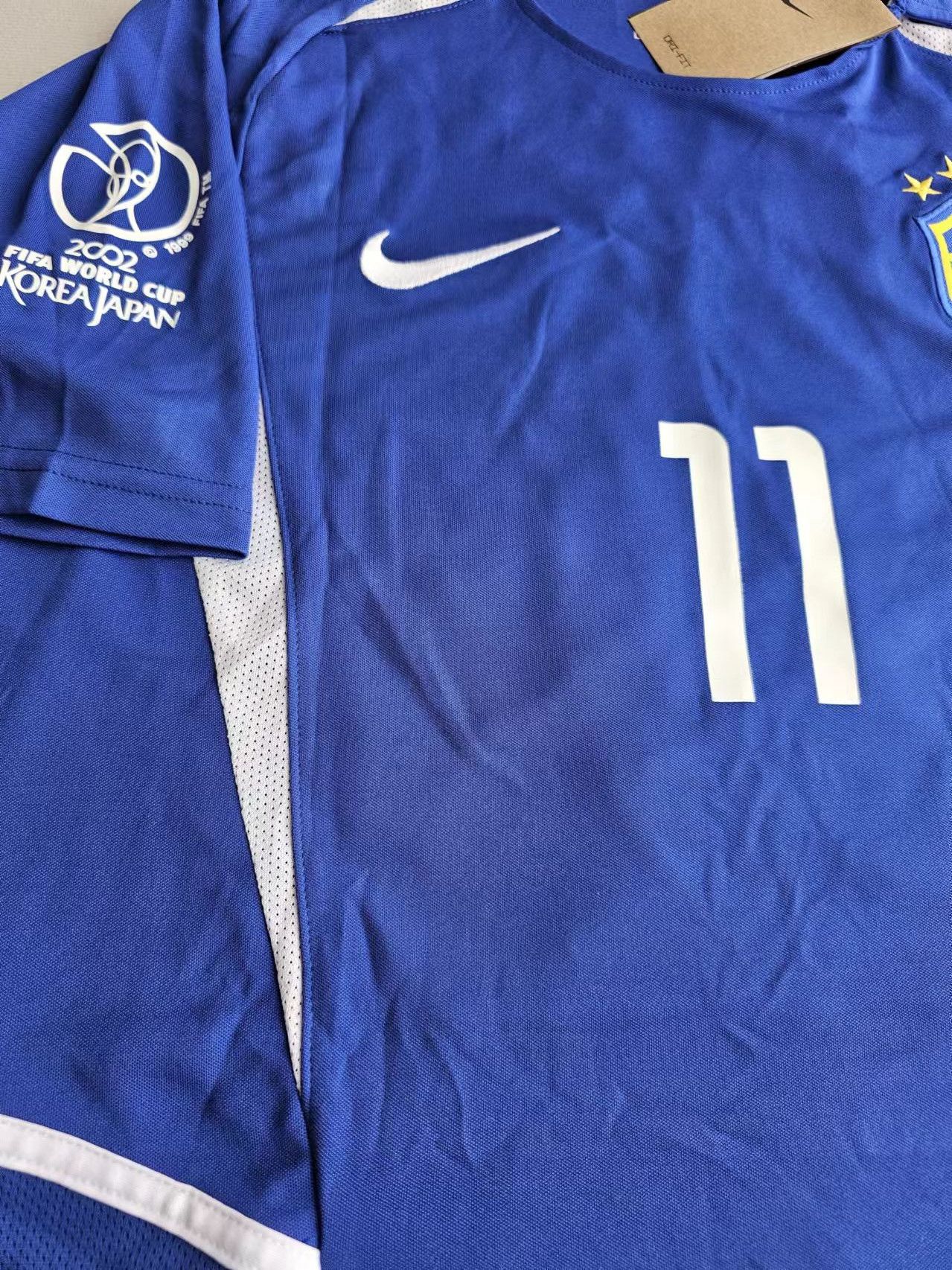 Other 2002 World Cup Brazil 11 Ronaldinho Jersey Away Size US XXL / EU 58 / 5 - 3 Thumbnail