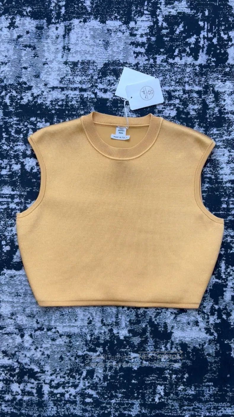Hermes Hermes Orange Sleeveless Knit Top Vest Size XS / US 0-2 / IT 36-38 - 1 Thumbnail