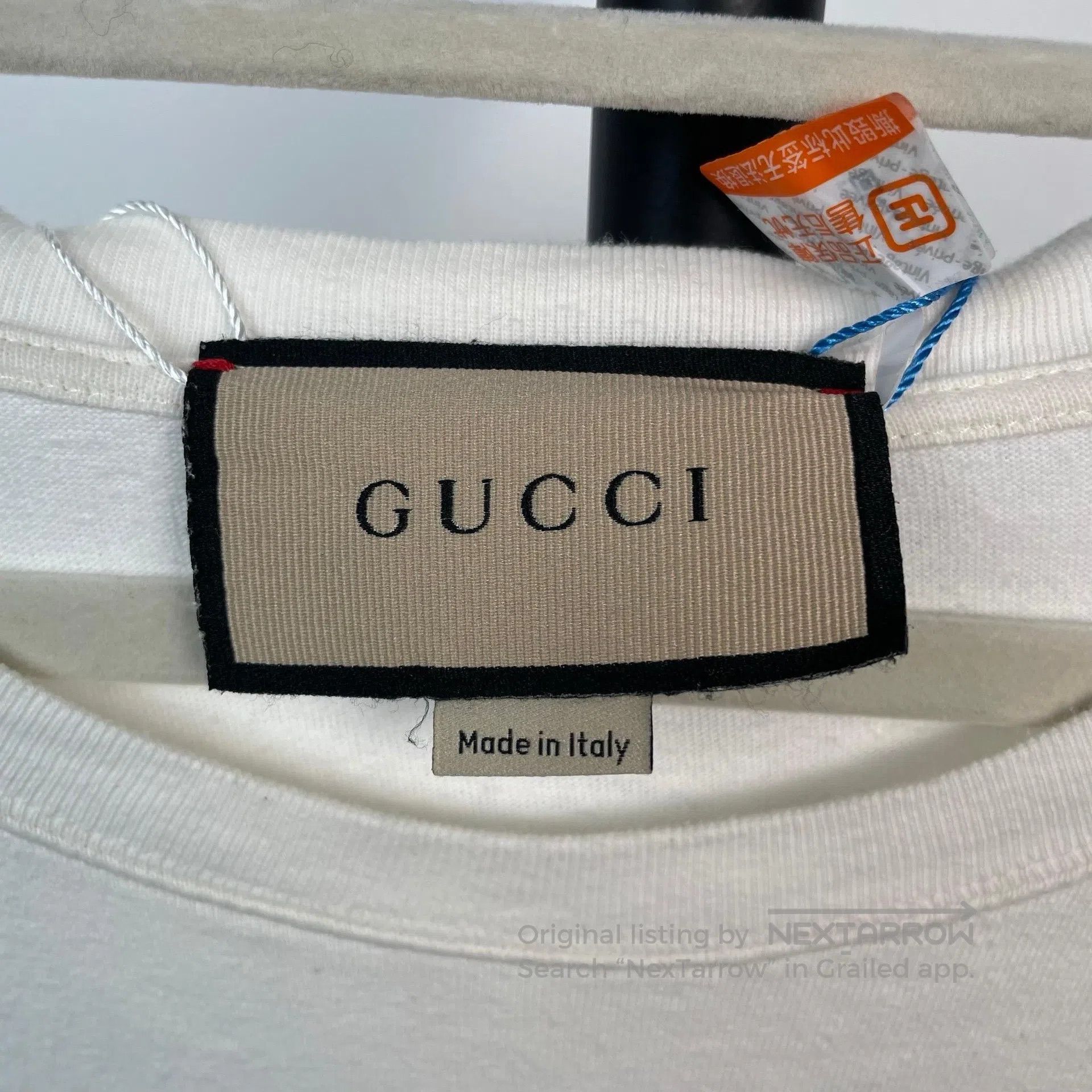 Gucci Guicci White and red blue striped logo short-sleeve T-shir Size US XS / EU 42 / 0 - 4 Thumbnail