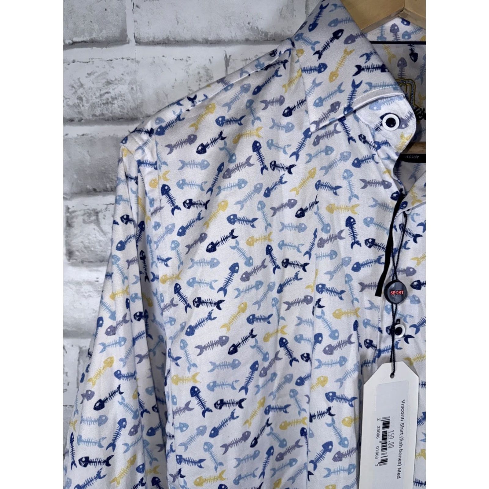 Luchiano Visconti Luchiano Visconti Shirt Fishbone Multicolor Button-Up M Mens Regular Short Sleeve Size US M / EU 48-50 / 2 - 6 Thumbnail