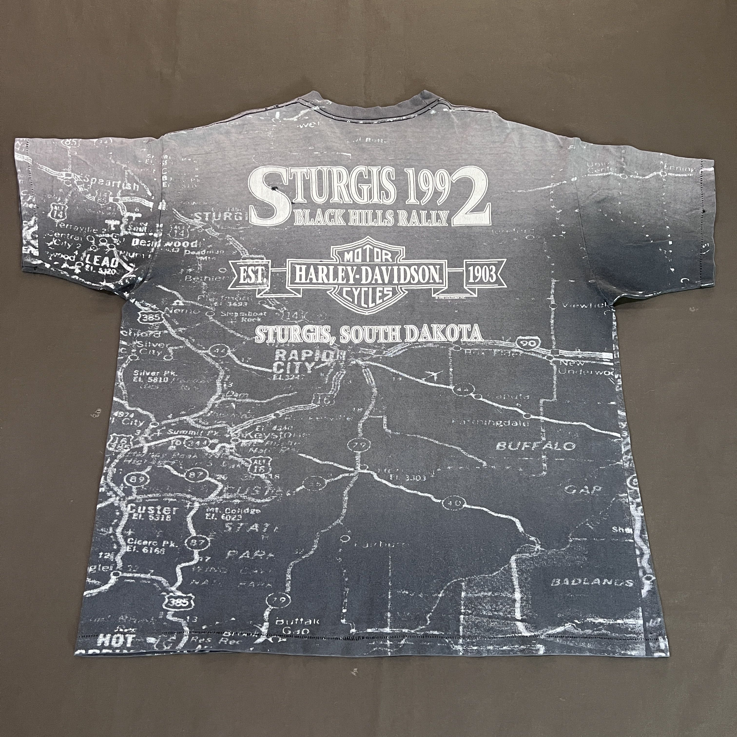 Harley Davidson Vintage 90s Harley Davidson All Over Print XL Thrashed Faded Size US XL / EU 56 / 4 - 15 Thumbnail