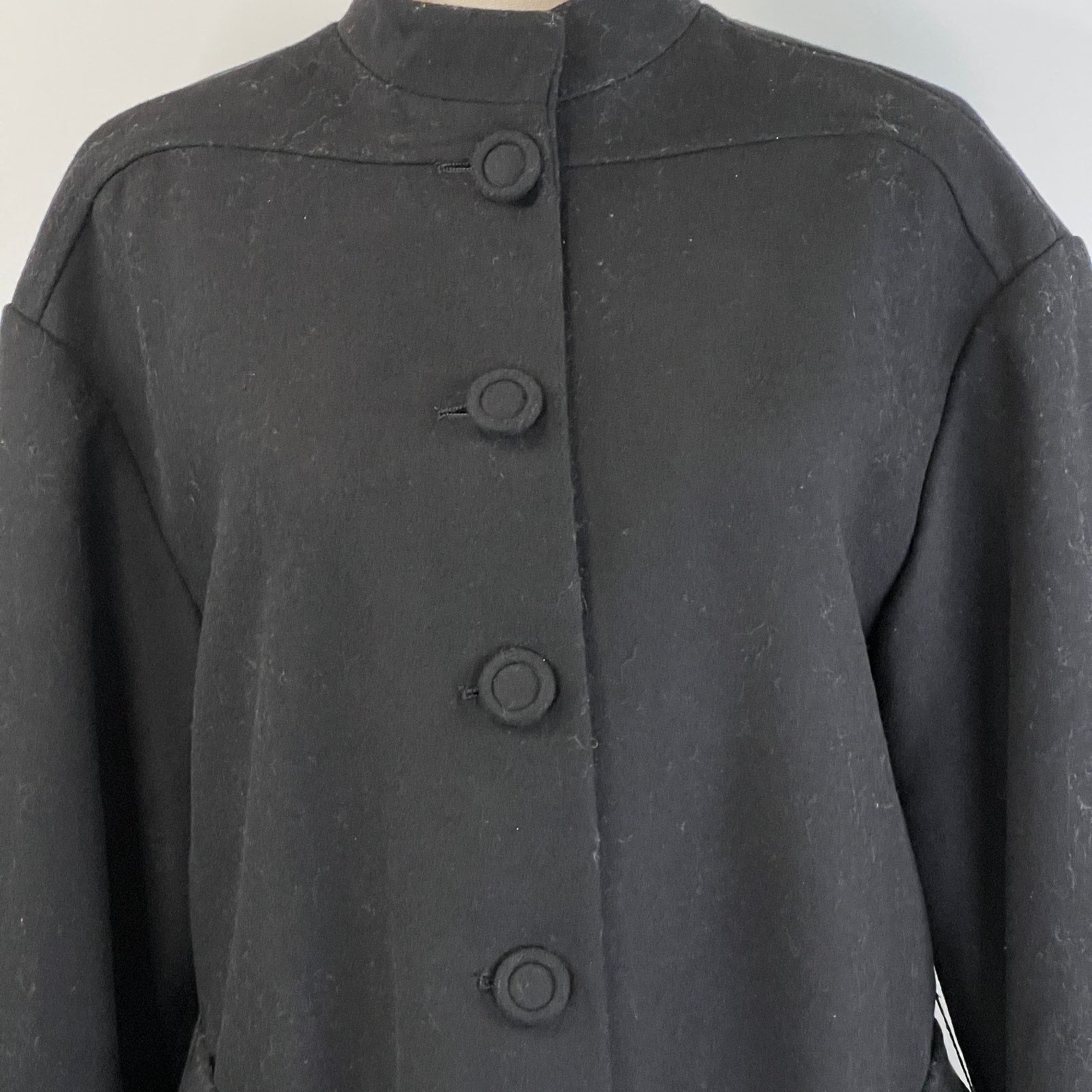 Other Something Navy Noelle Coat Black Wool Mid Length Belted Size M / US 6-8 / IT 42-44 - 5 Thumbnail