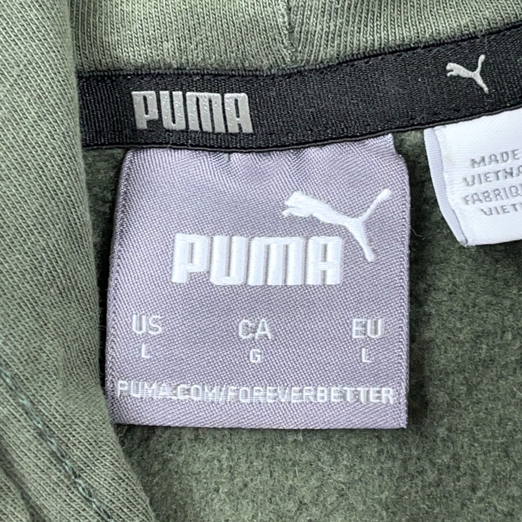 Puma PUMA Hoodie Men Large Green Camo Sweatshirt Army Military Pullover Logo 90s Modern Mens Size US L / EU 52-54 / 3 - 3 Thumbnail