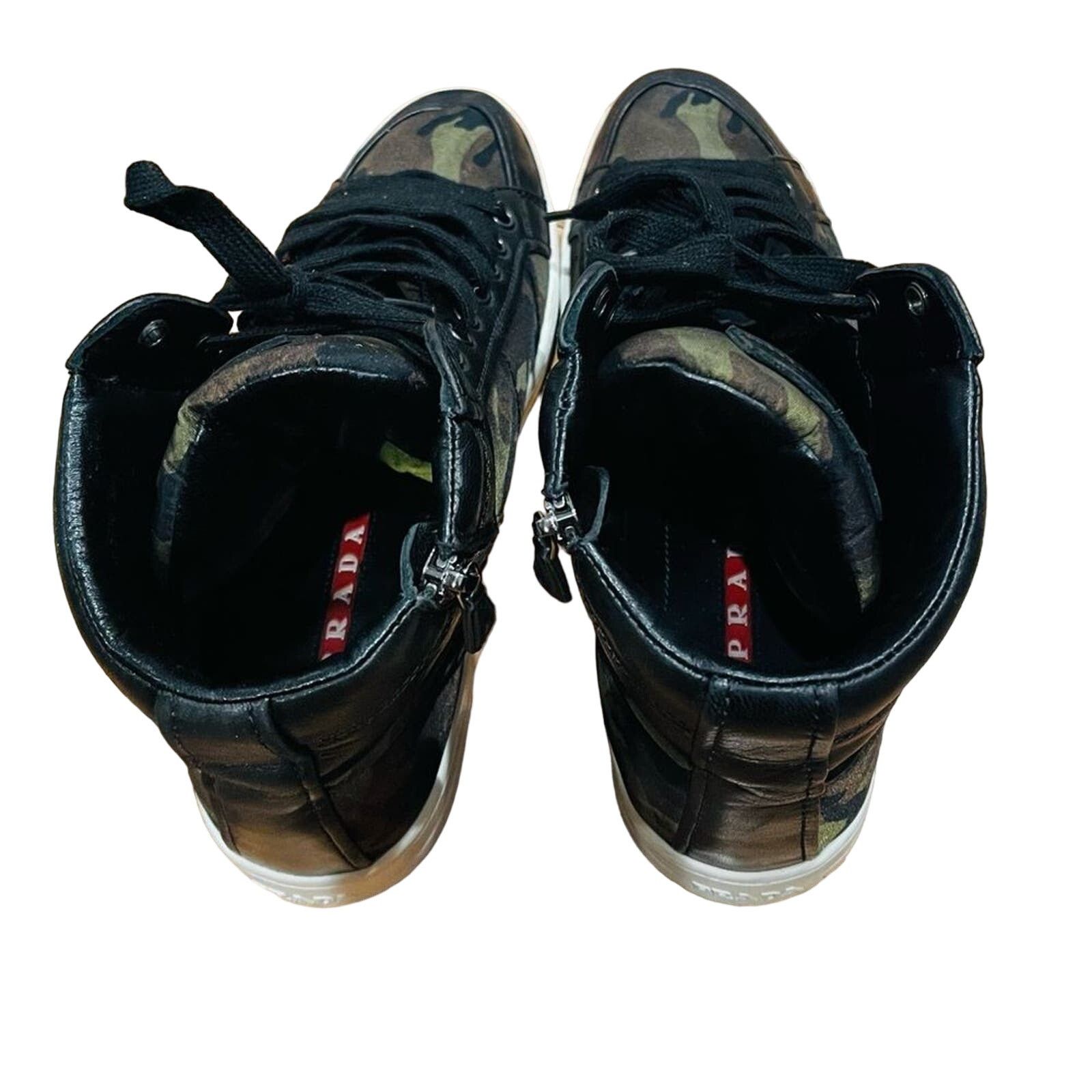 Prada PRADA Vintage Mens Camouflage High Top Logo Sneakers Sz 38.5 Size US 6 / EU 39 - 7 Thumbnail