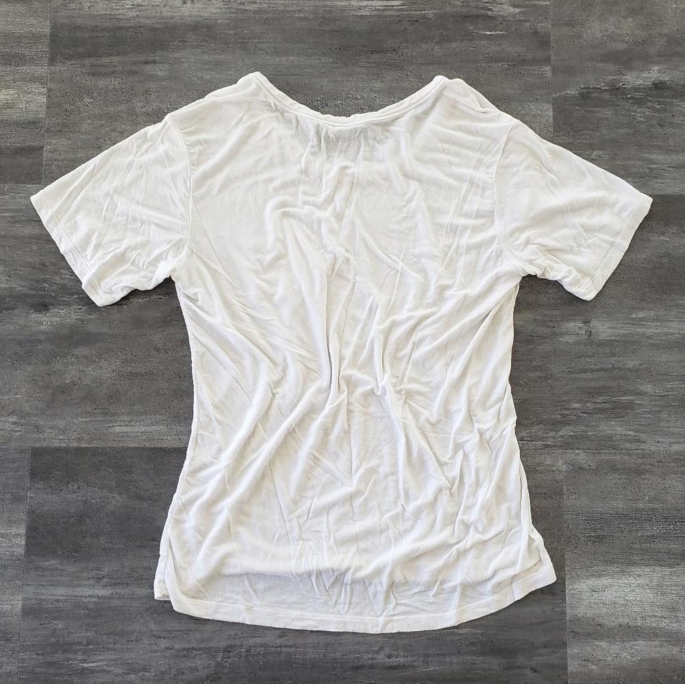 Designer White Solid Pocket Detailed Melville Short Sleeve Size ONE SIZE - 2 Thumbnail