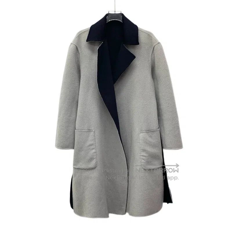 Max Mara Max Mara Blue Grey Cashmere Lapel Double-faced Wear Coat J Size S / US 4 / IT 40 - 3 Thumbnail