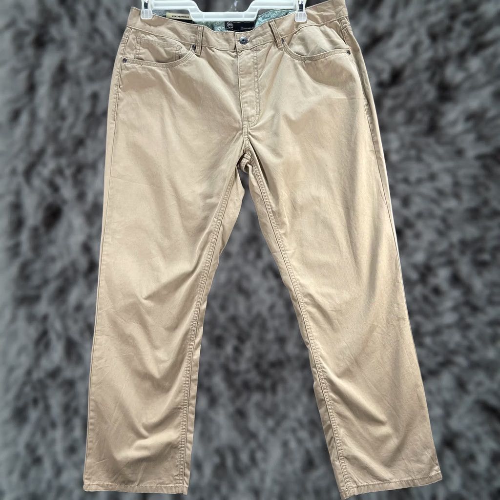 Weatherproof Weatherproof Pants Mens 38x30 Khaki Classic Straight Leg 5 Pocket Twill SCWP555 Size US 38 / EU 54 - 1 Thumbnail