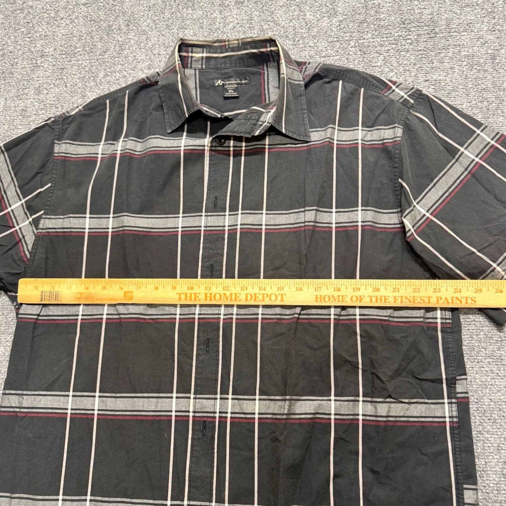 The Unbranded Brand Y2K Dress Shirt Men XL Multicolor Plaid Cotton Blend Stained Button Up Property Distressed Traditional Shirt Mens XL Size 46R - 5 Thumbnail