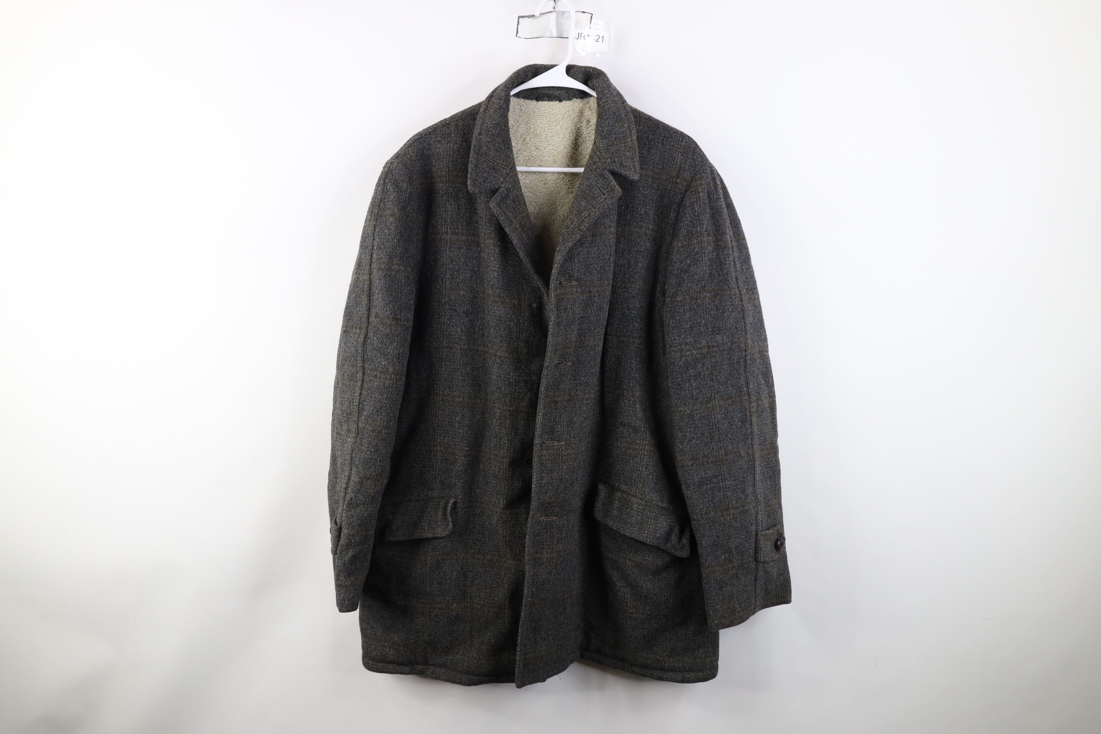 Vintage Vintage 50s Rockabilly Fleece Lined Wool Jacket Coat USA Size US XL / EU 56 / 4 - 1 Thumbnail