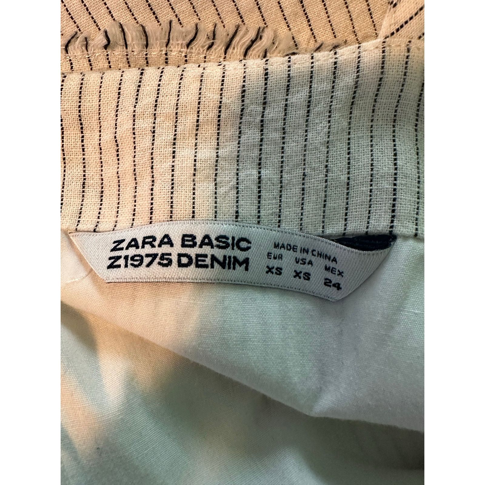Zara ZARA Rustic Cream Pinstripe Linen Cami Dress size XS Size XS / US 0-2 / IT 36-38 - 3 Thumbnail
