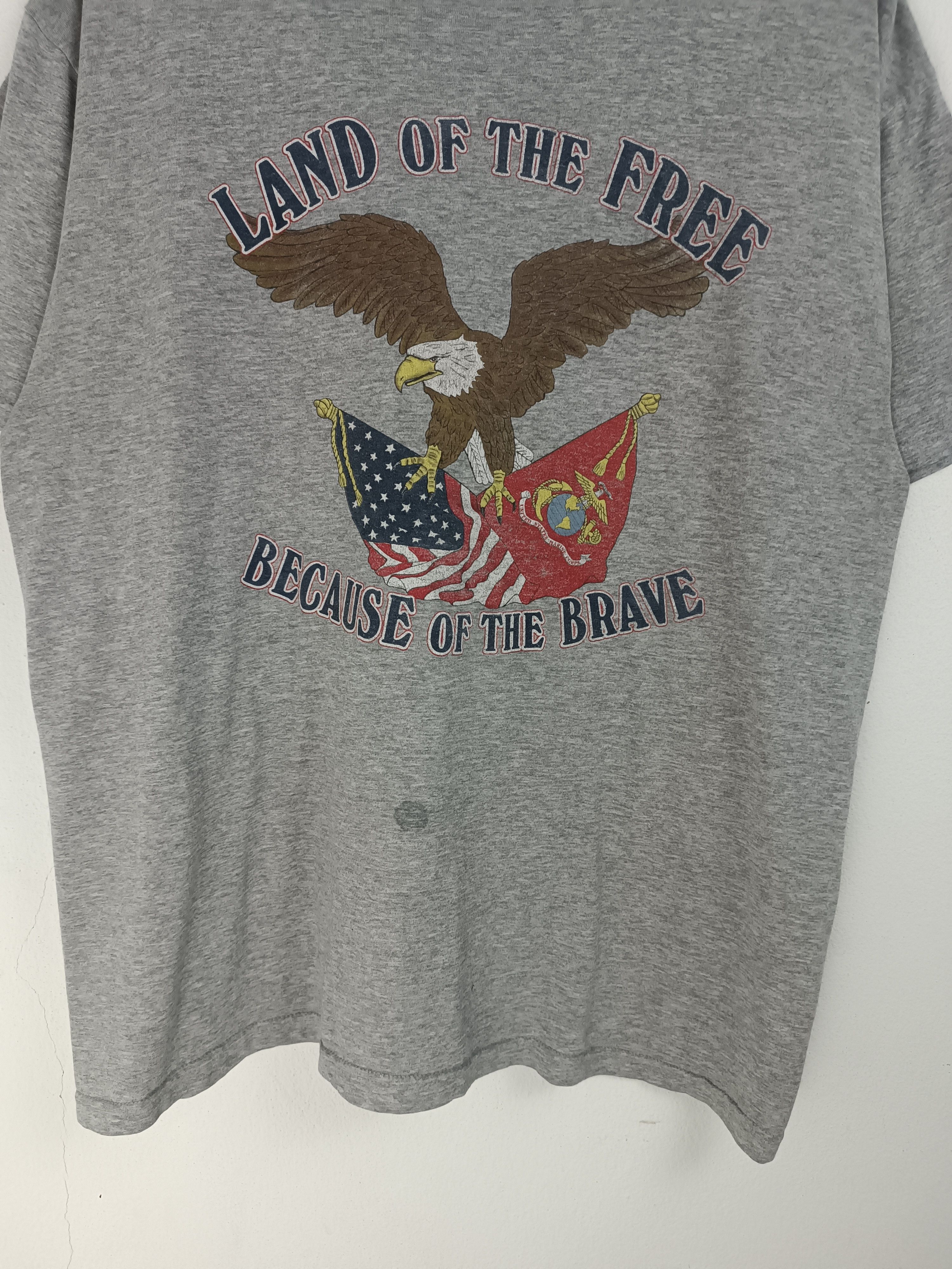 Other VINTAGE 2000s LAND OF THE FREE USA EAGLE ARMY MARINES TEE Size US L / EU 52-54 / 3 - 6 Thumbnail