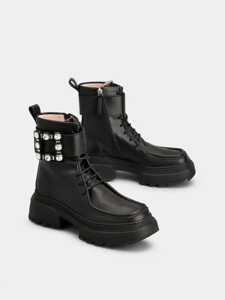 Roger Vivier o1s22i1n0824 Wallaviv Leather Ankle Boots in Black Size US 6 / IT 36 - 2 Thumbnail