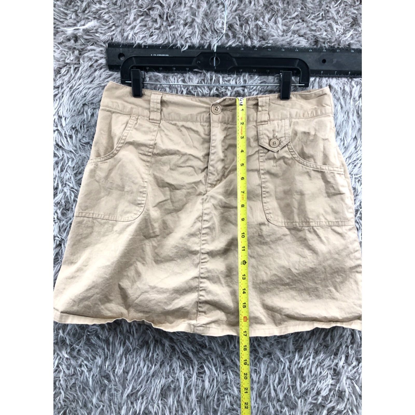 Vintage White Stag Skirt Womens Midi A-Line Casual 10 Beige White Stag Logo Lined Machine Washable Cotton Twill - Regular 10 Women’s Size 32" / US 10 / IT 46 - 3 Thumbnail