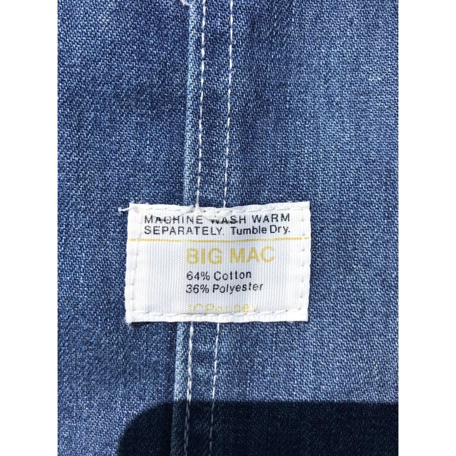 Vintage VINTAGE Penneys Big Mac Denim Overalls Sz 36 Waist Blue Grunge 60s-80s Mens Size US 36 / EU 52 - 3 Thumbnail