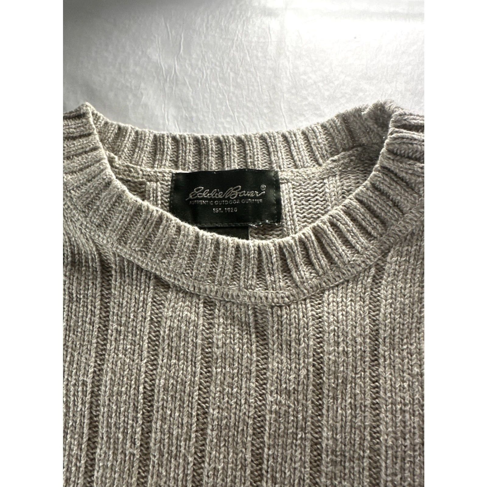 Eddie Bauer VTG Eddie Bauer Ribbed Sweater Mens 2XL Beige Tan Pullover Crewneck Grandpacore Size US XXL / EU 58 / 5 - 3 Thumbnail