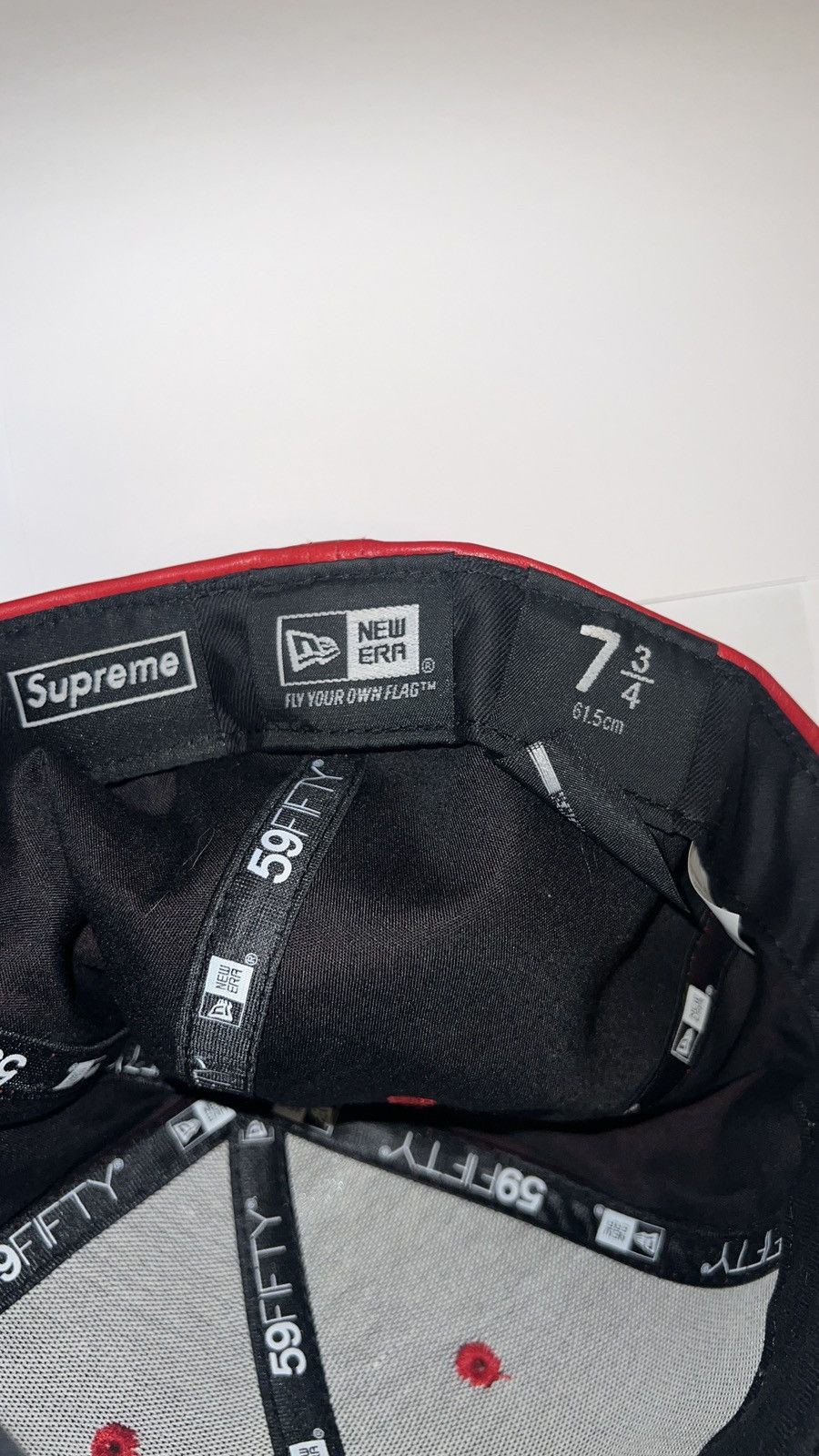New Era × Supreme FW15 Supreme x New Era Red Leather BOGO 7 3/4 Size ONE SIZE - 4 Thumbnail