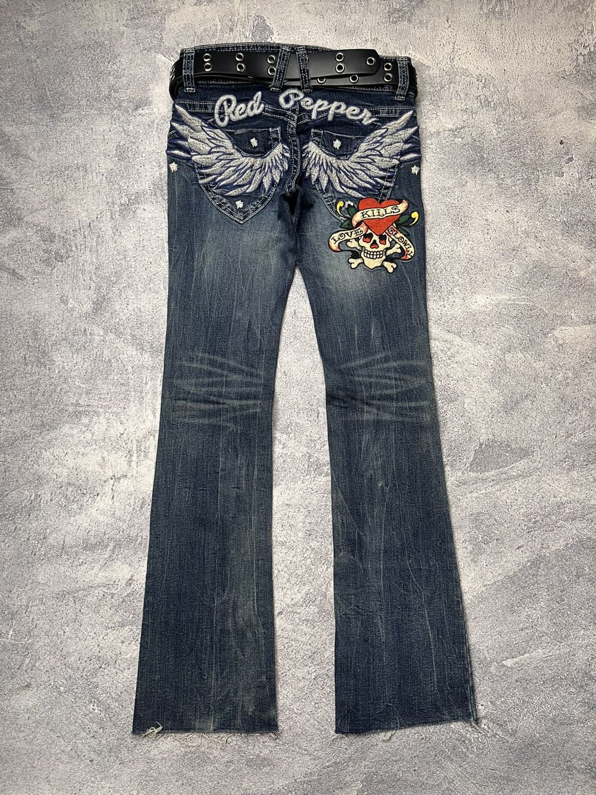 Red Pepper x Ed Hardy Flared Denim Pants