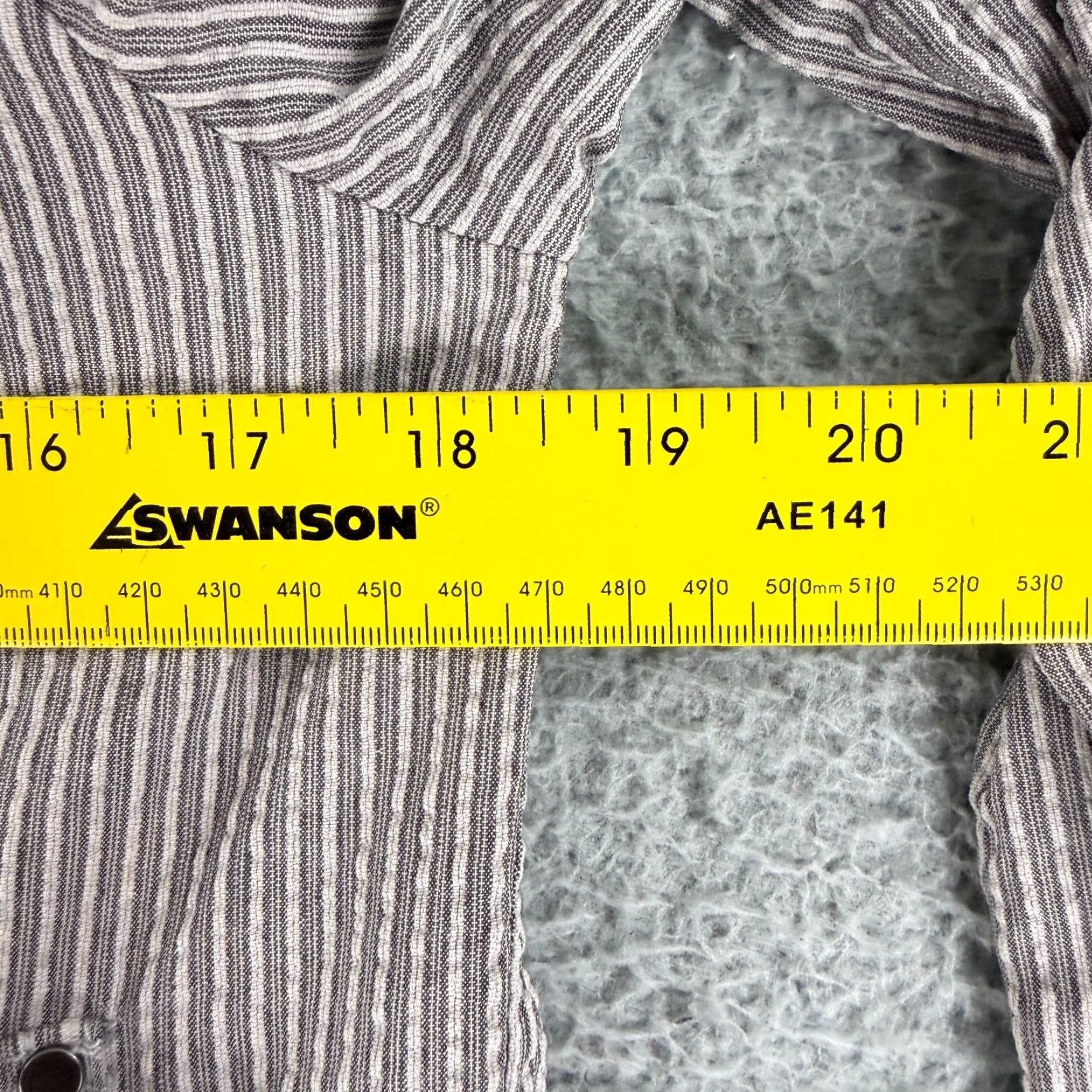 Vintage Vintage Triple 5 Soul Jacket Womens M Gray Striped Button Front Mock Neck Jacket Size M / US 6-8 / IT 42-44 - 5 Thumbnail