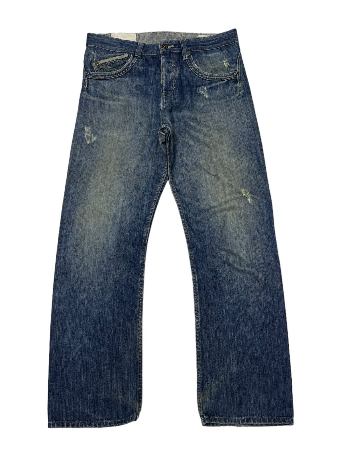 image of Avant Garde x Dc Comics Distress Loose Denim Jeans in Blue, Men's (Size 33)