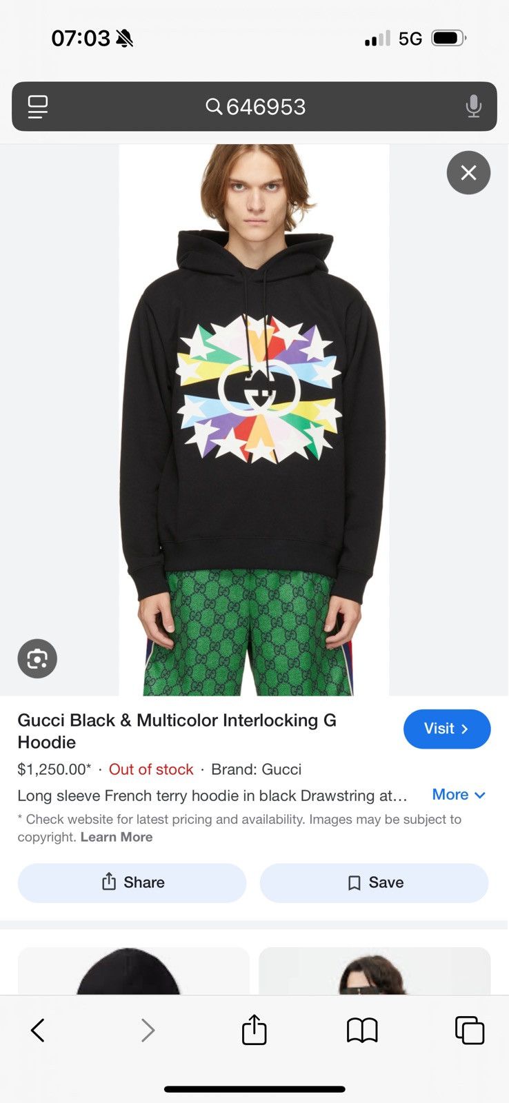Gucci GUCCI hoodie STUDY REAL TAPE MEASUREMENTS IN PHOTOS CAREFULY Size US M / EU 48-50 / 2 - 22 Thumbnail